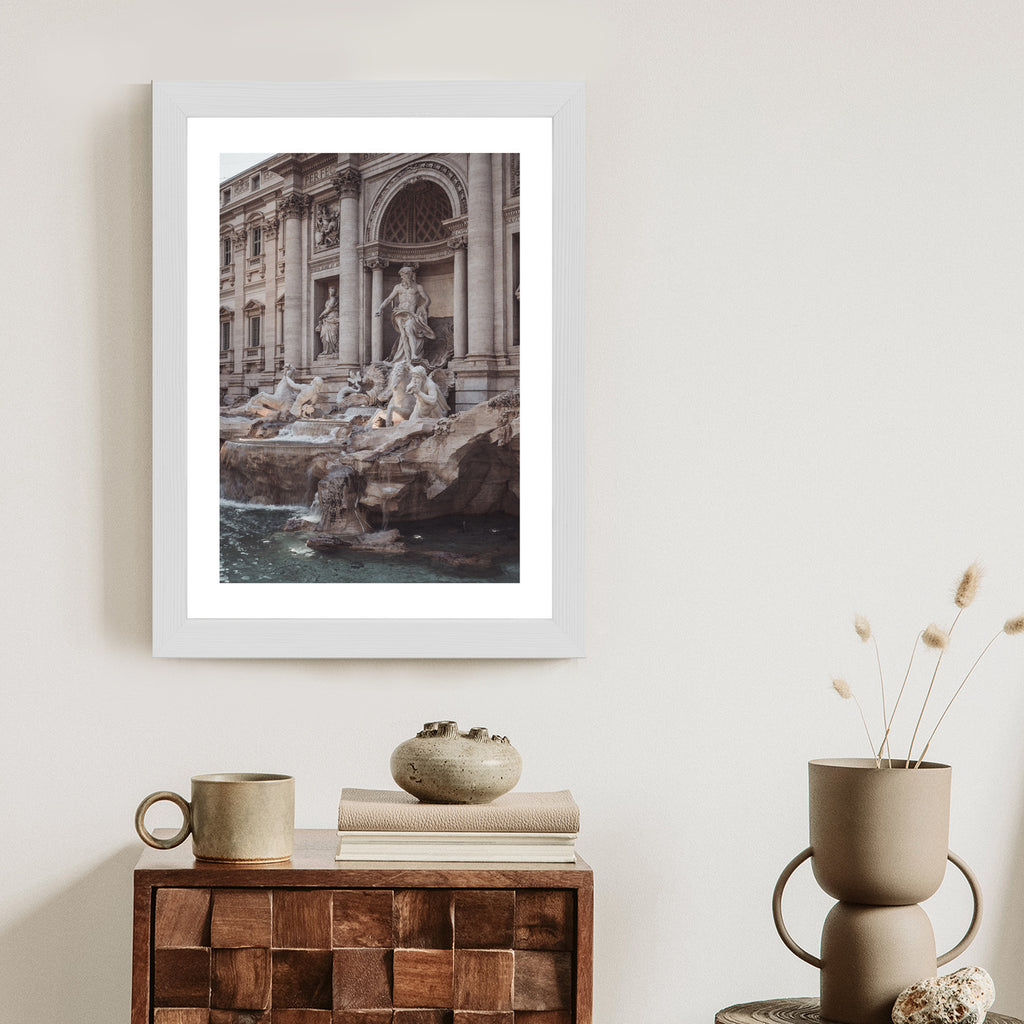 Plakat Fontanna W Rione Trevi Rzym Rama Aluminiowa Kolor Czarny
