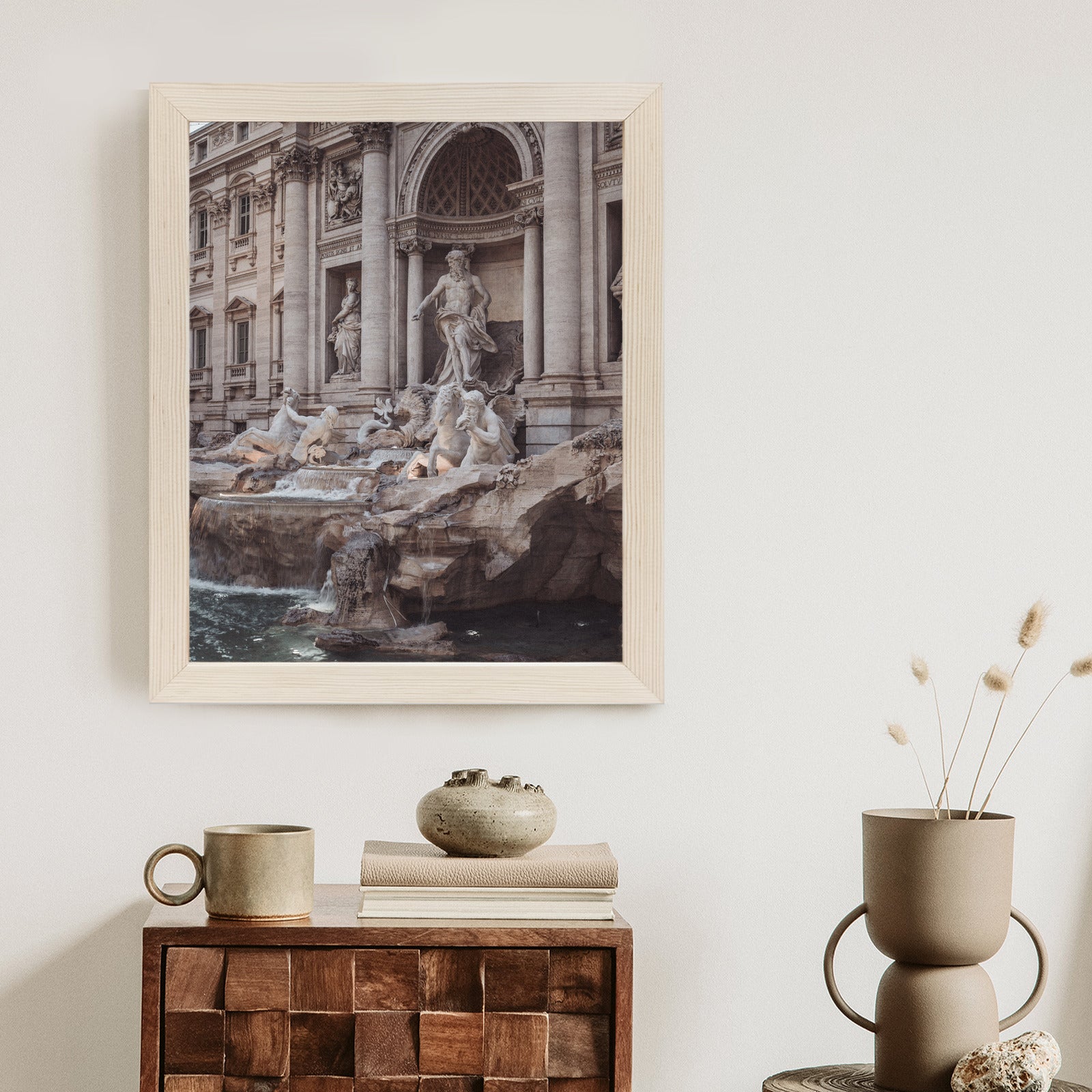Plakat Fontanna W Rione Trevi Rzym Rama Aluminiowa Kolor Czarny