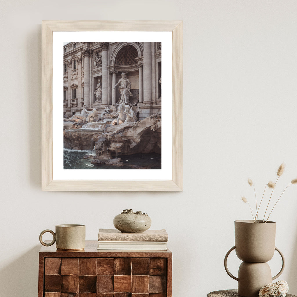Plakat Fontanna W Rione Trevi Rzym Rama Aluminiowa Kolor Czarny