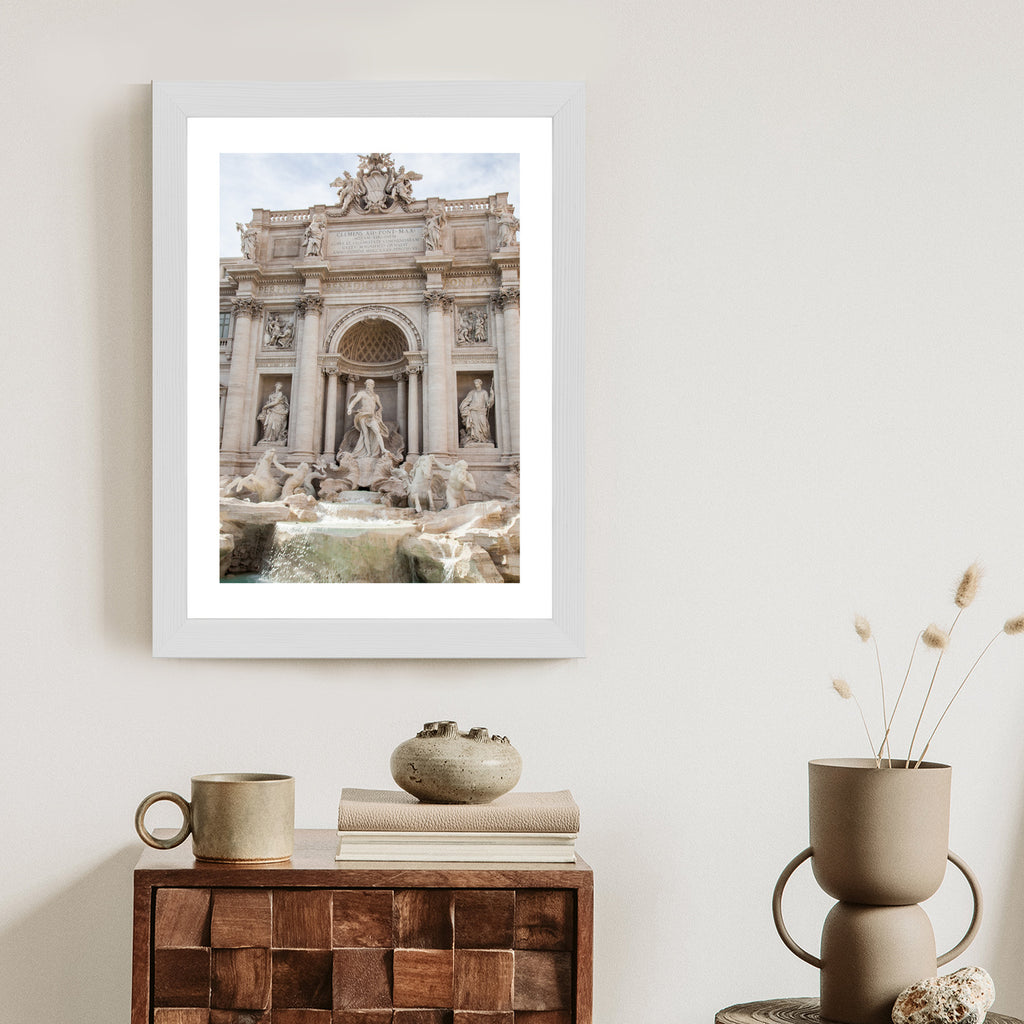 Plakat Rzymska Barokowa Fontanna Di Trevi Rama Aluminiowa Kolor Czarny