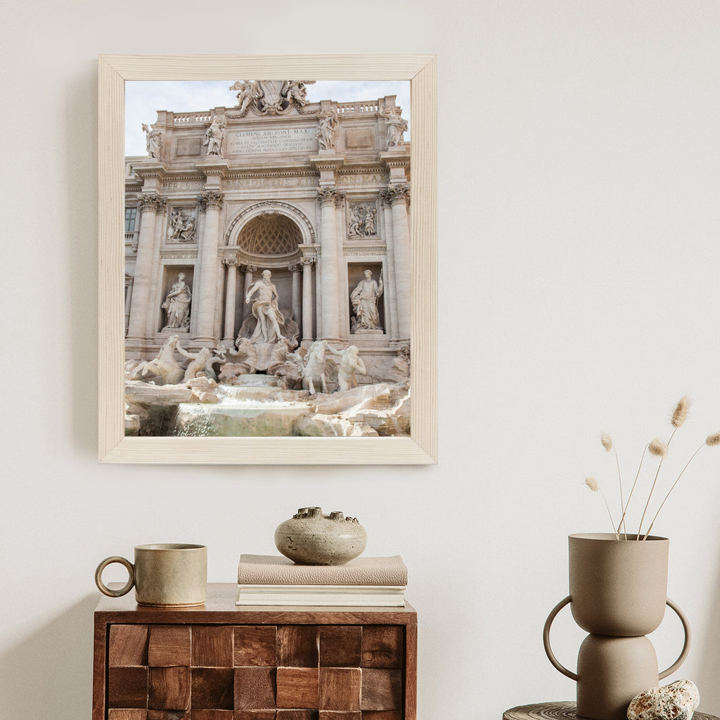 Plakat Rzymska Barokowa Fontanna Di Trevi Rama Aluminiowa Kolor Czarny