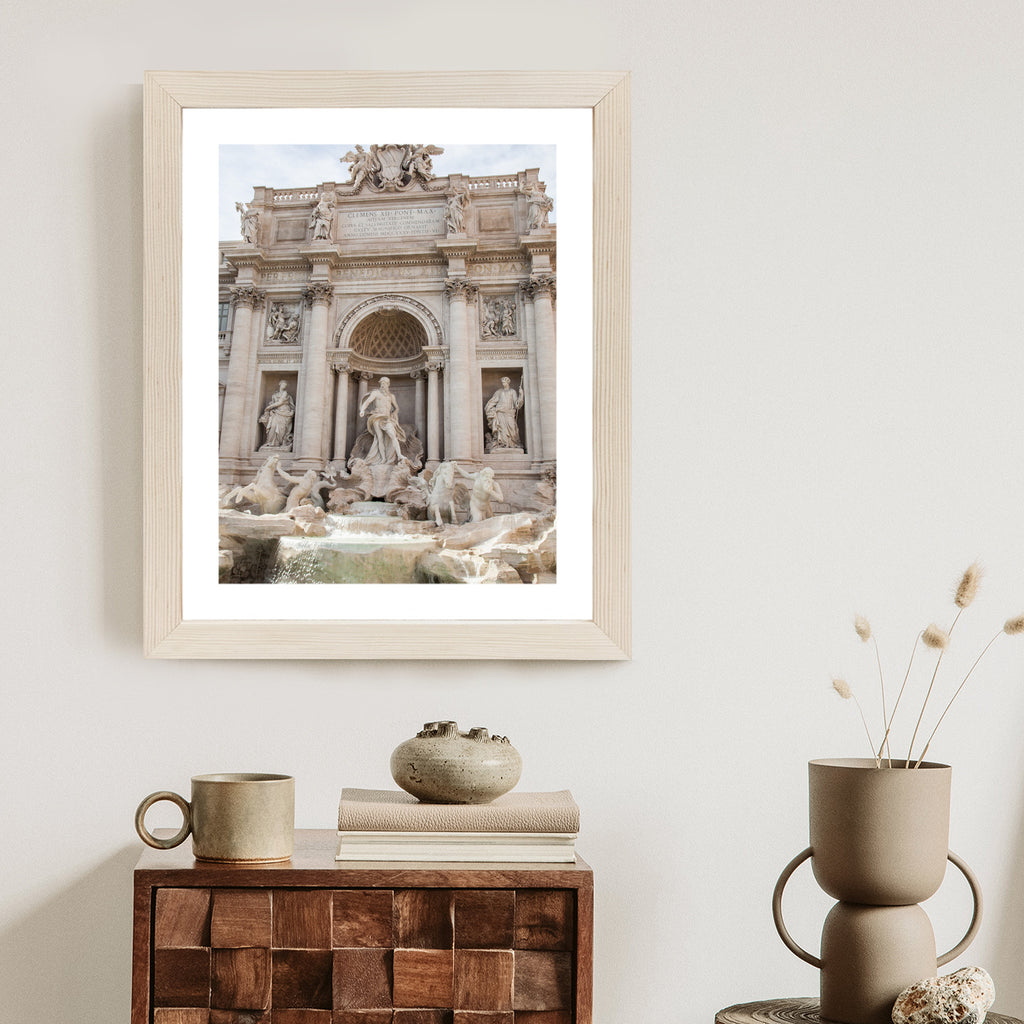 Plakat Rzymska Barokowa Fontanna Di Trevi Rama Aluminiowa Kolor Czarny