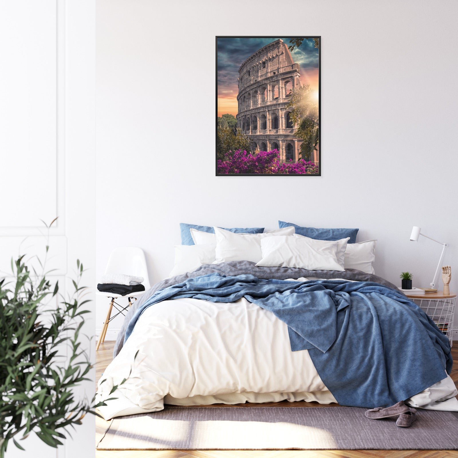 Plakat Letni Zachód Słońca Nad Rzymskim Koloseum Rama Aluminiowa Kolor Czarny