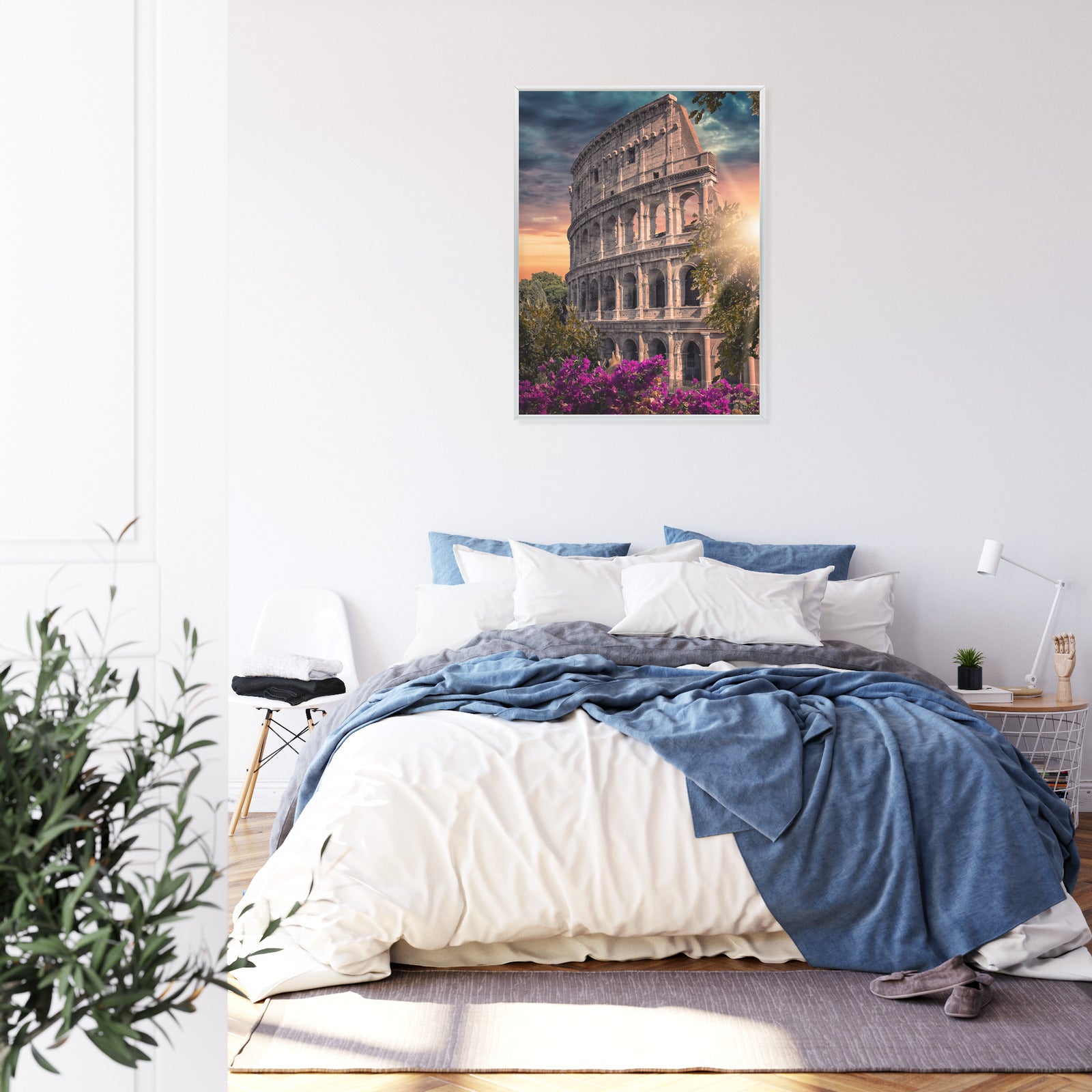 Plakat Letni Zachód Słońca Nad Rzymskim Koloseum Rama Aluminiowa Kolor Czarny