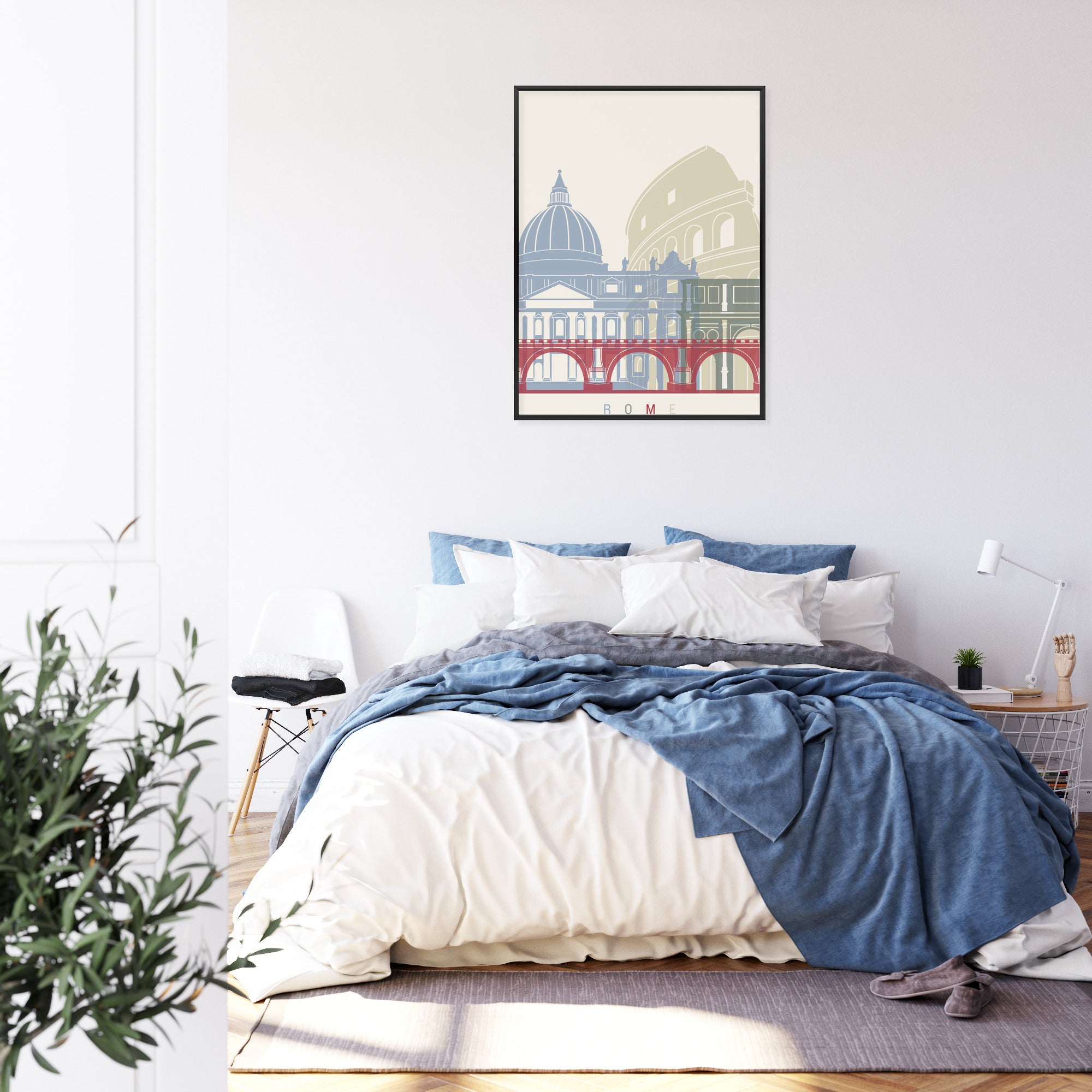 Plakat Kolorowa Ilustracja Architektura Rzymu Rama Aluminiowa Kolor Czarny