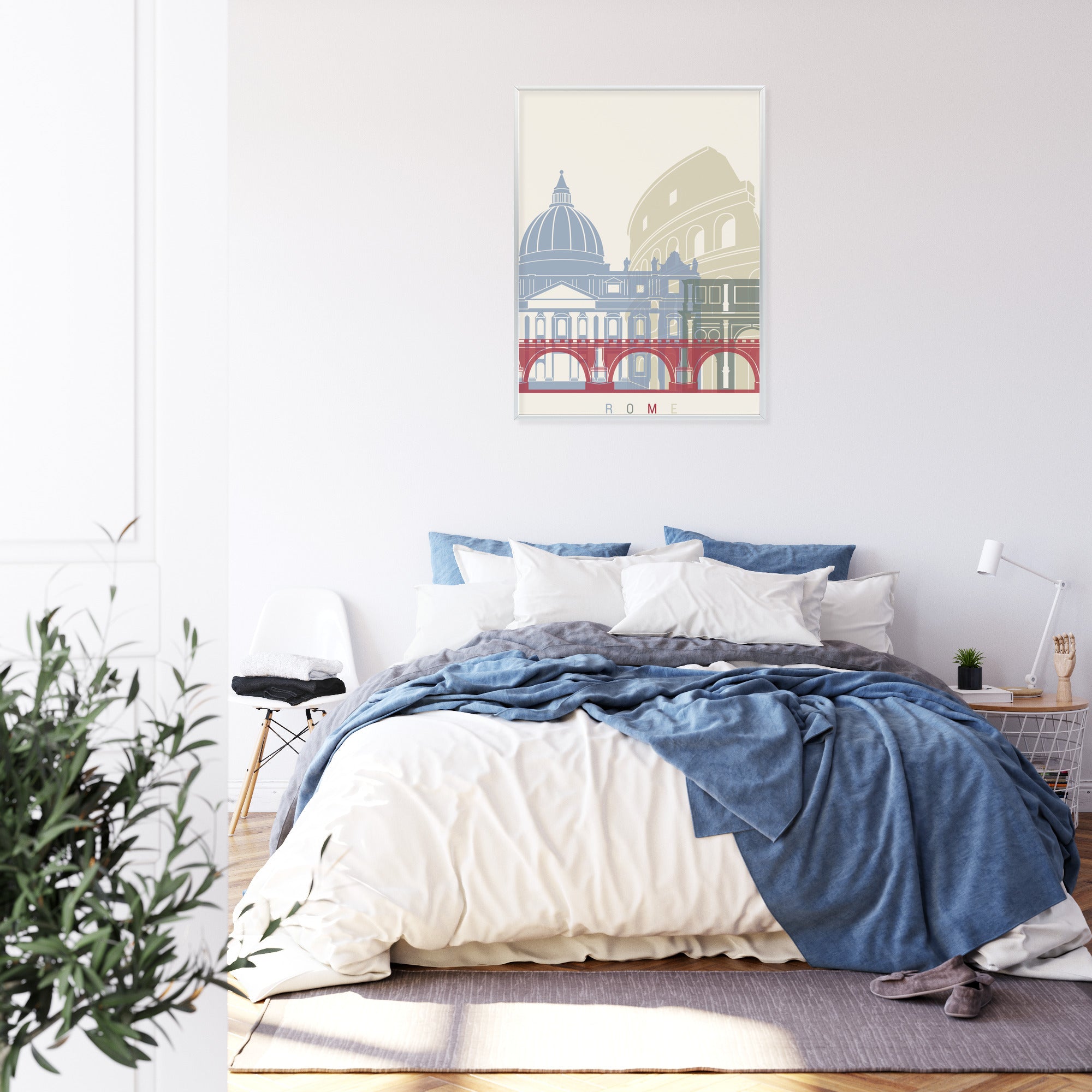 Plakat Kolorowa Ilustracja Architektura Rzymu Rama Aluminiowa Kolor Czarny