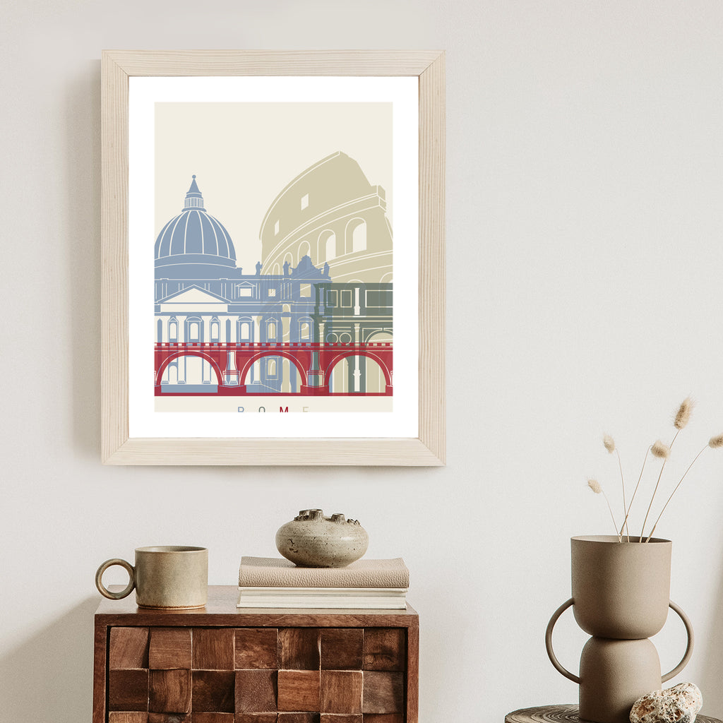 Plakat Kolorowa Ilustracja Architektura Rzymu Rama Aluminiowa Kolor Czarny