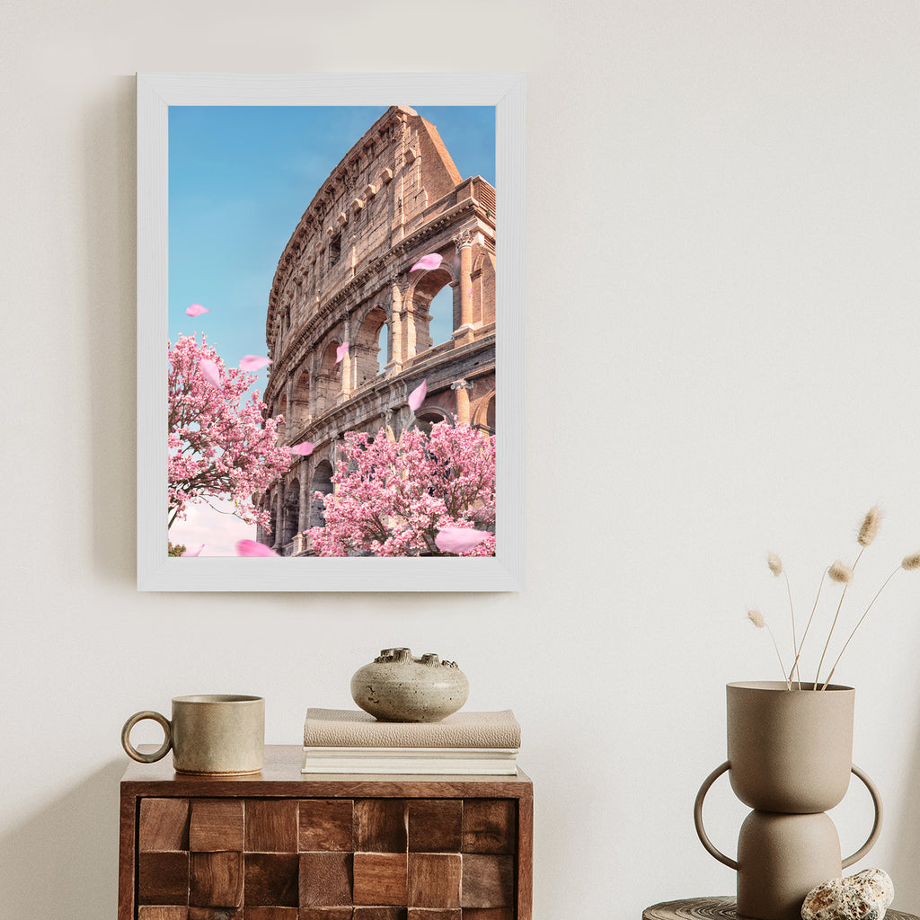 Plakat Koloseum W Rzymie Wiosną Rama Aluminiowa Kolor Czarny