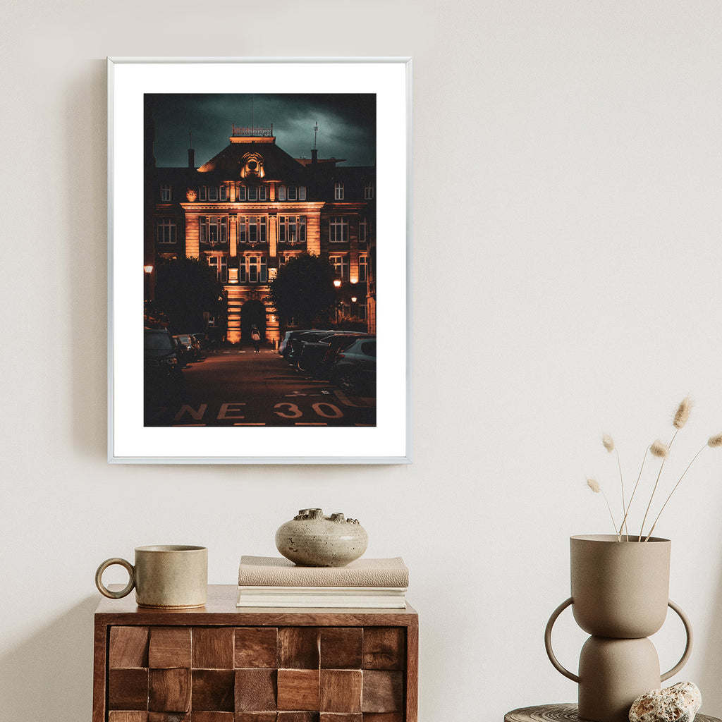 Plakat Oświetlona Architektura W Rzymie Nocą Rama Aluminiowa Kolor Czarny