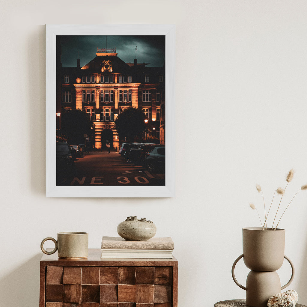 Plakat Oświetlona Architektura W Rzymie Nocą Rama Aluminiowa Kolor Czarny