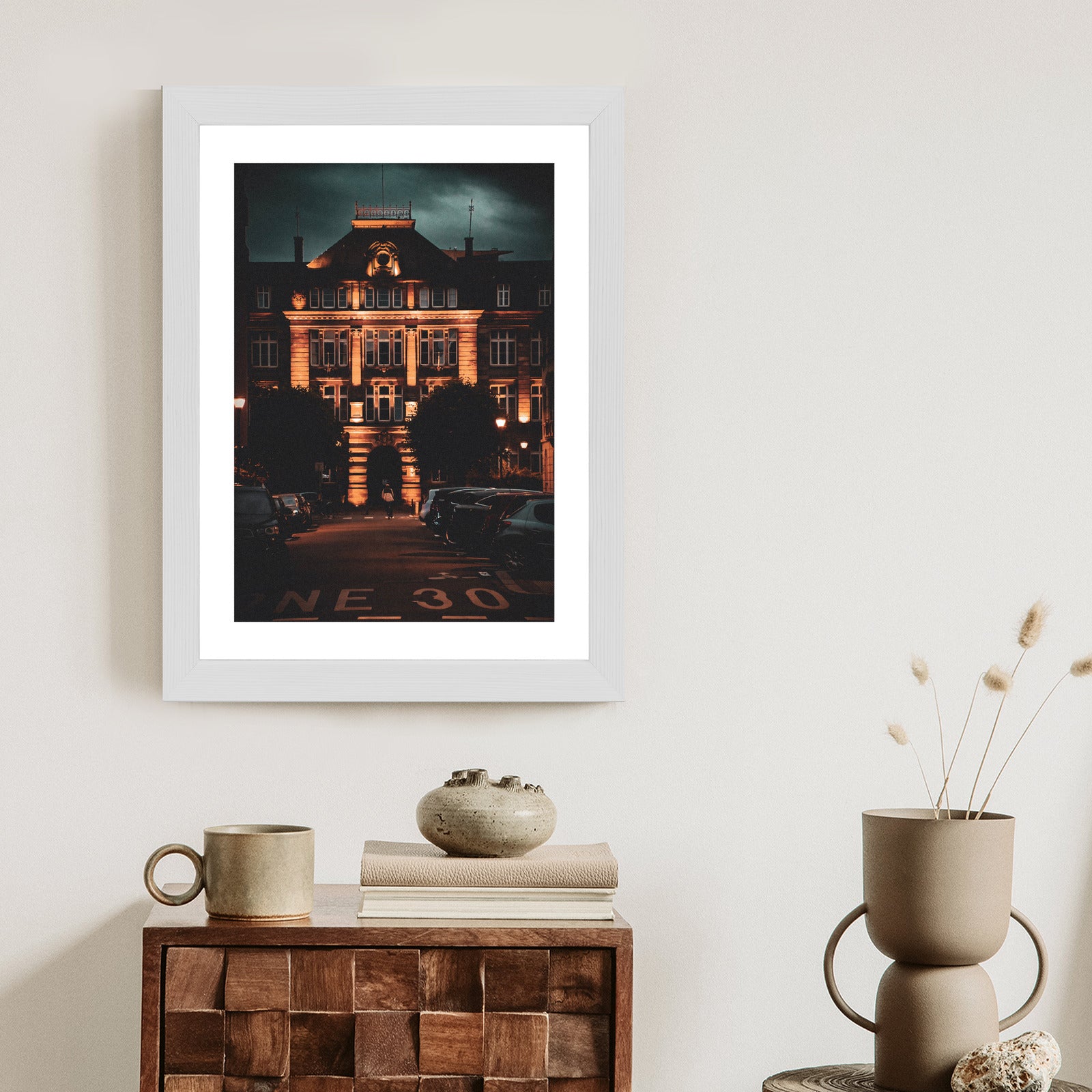 Plakat Oświetlona Architektura W Rzymie Nocą Rama Aluminiowa Kolor Czarny