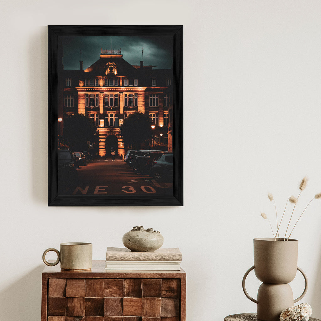 Plakat Oświetlona Architektura W Rzymie Nocą Rama Aluminiowa Kolor Czarny
