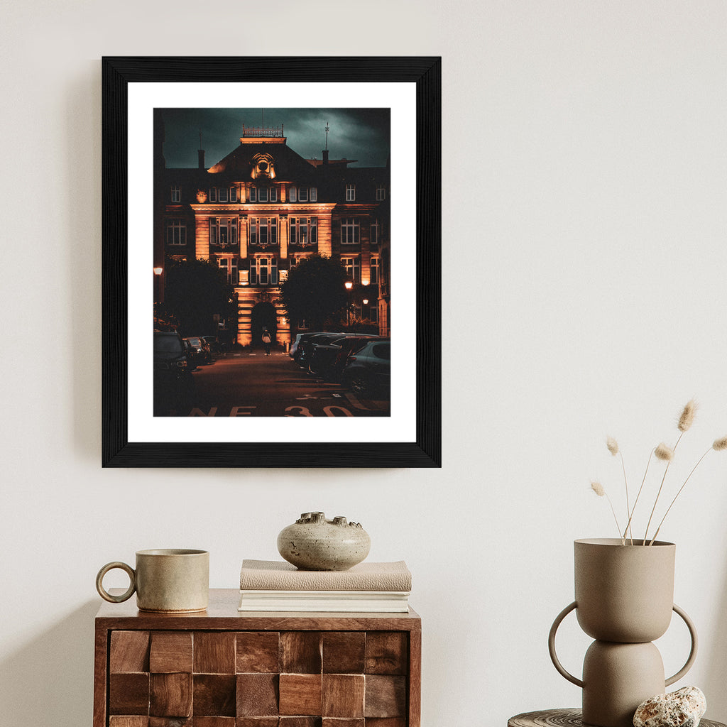 Plakat Oświetlona Architektura W Rzymie Nocą Rama Aluminiowa Kolor Czarny