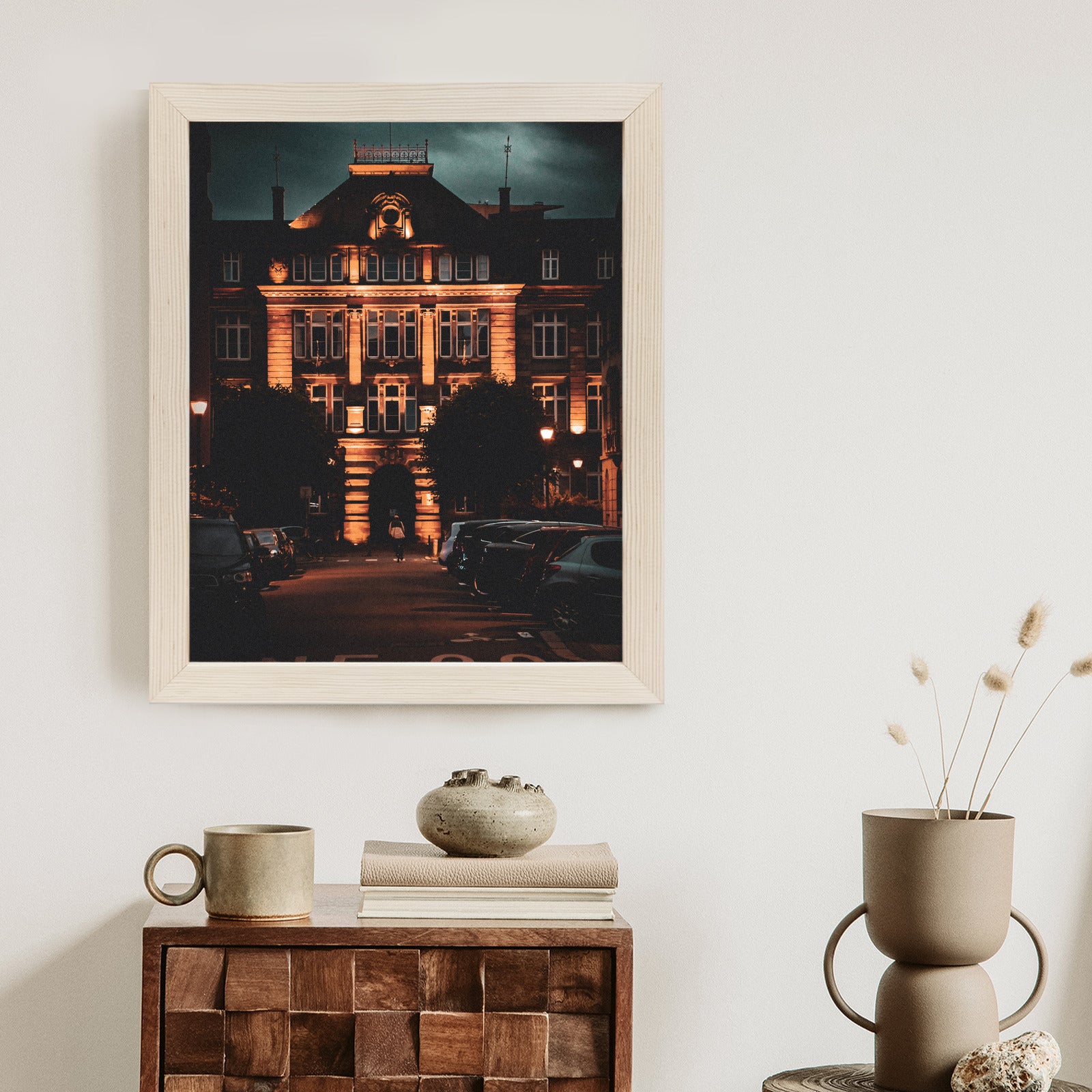 Plakat Oświetlona Architektura W Rzymie Nocą Rama Aluminiowa Kolor Czarny