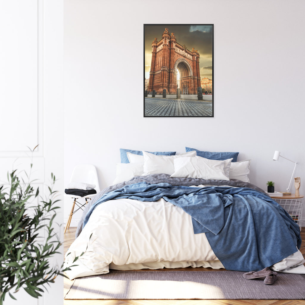 Plakat Łuk Triumfalny Słynna Budowla W Barcelonie Rama Aluminiowa Kolor Czarny