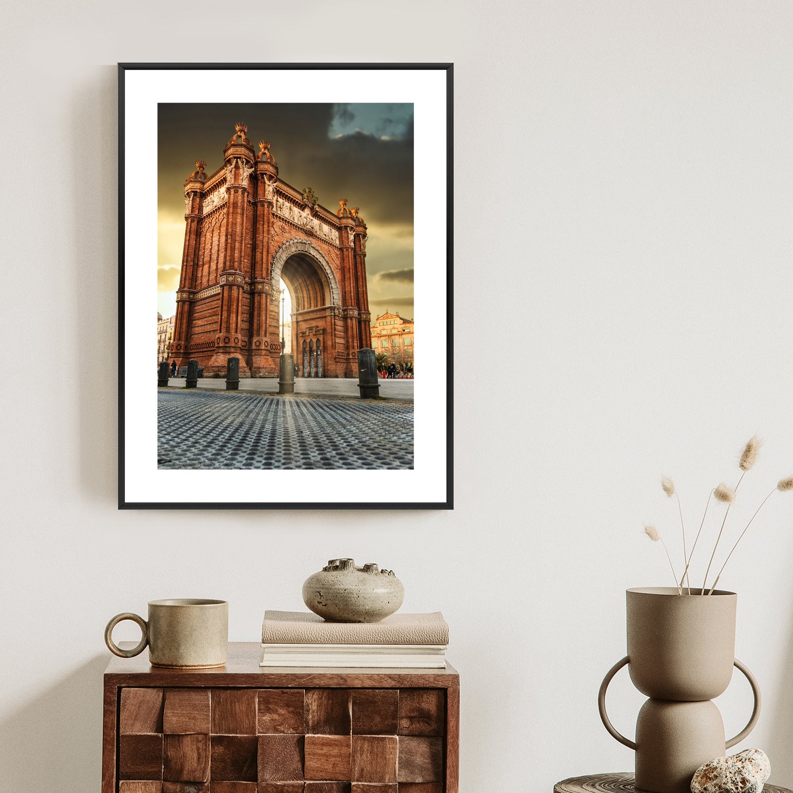 Plakat Łuk Triumfalny Słynna Budowla W Barcelonie Rama Aluminiowa Kolor Czarny