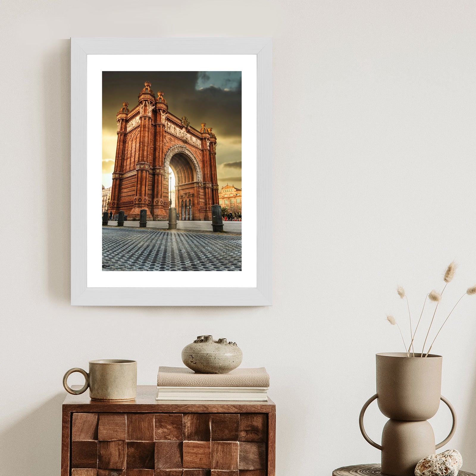 Plakat Łuk Triumfalny Słynna Budowla W Barcelonie Rama Aluminiowa Kolor Czarny