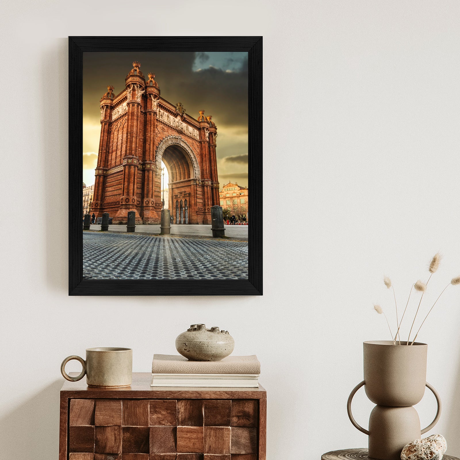 Plakat Łuk Triumfalny Słynna Budowla W Barcelonie Rama Aluminiowa Kolor Czarny