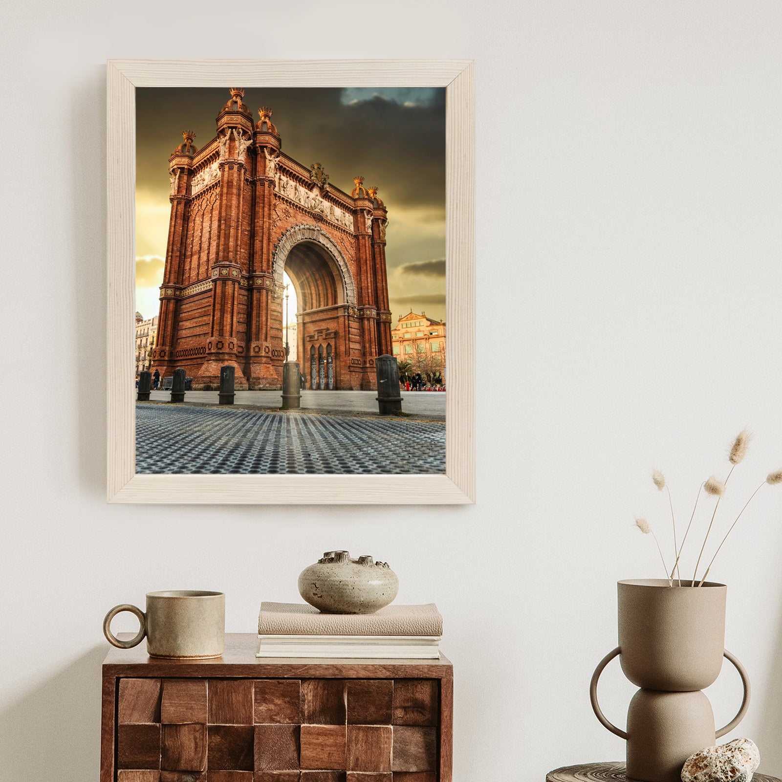 Plakat Łuk Triumfalny Słynna Budowla W Barcelonie Rama Aluminiowa Kolor Czarny