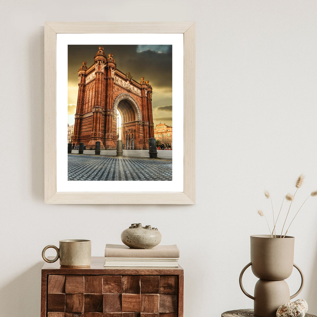 Plakat Łuk Triumfalny Słynna Budowla W Barcelonie Rama Aluminiowa Kolor Czarny