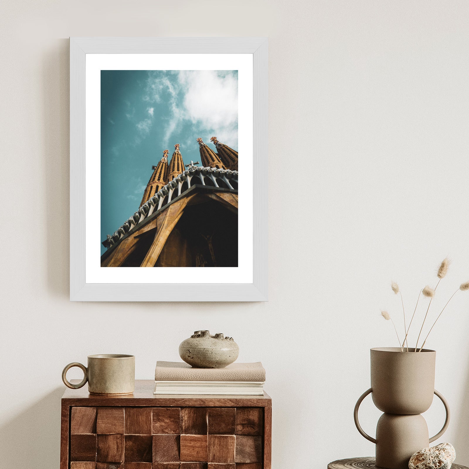 Plakat La Sagrada Familia Kościół W Barcelonie Rama Aluminiowa Kolor Czarny