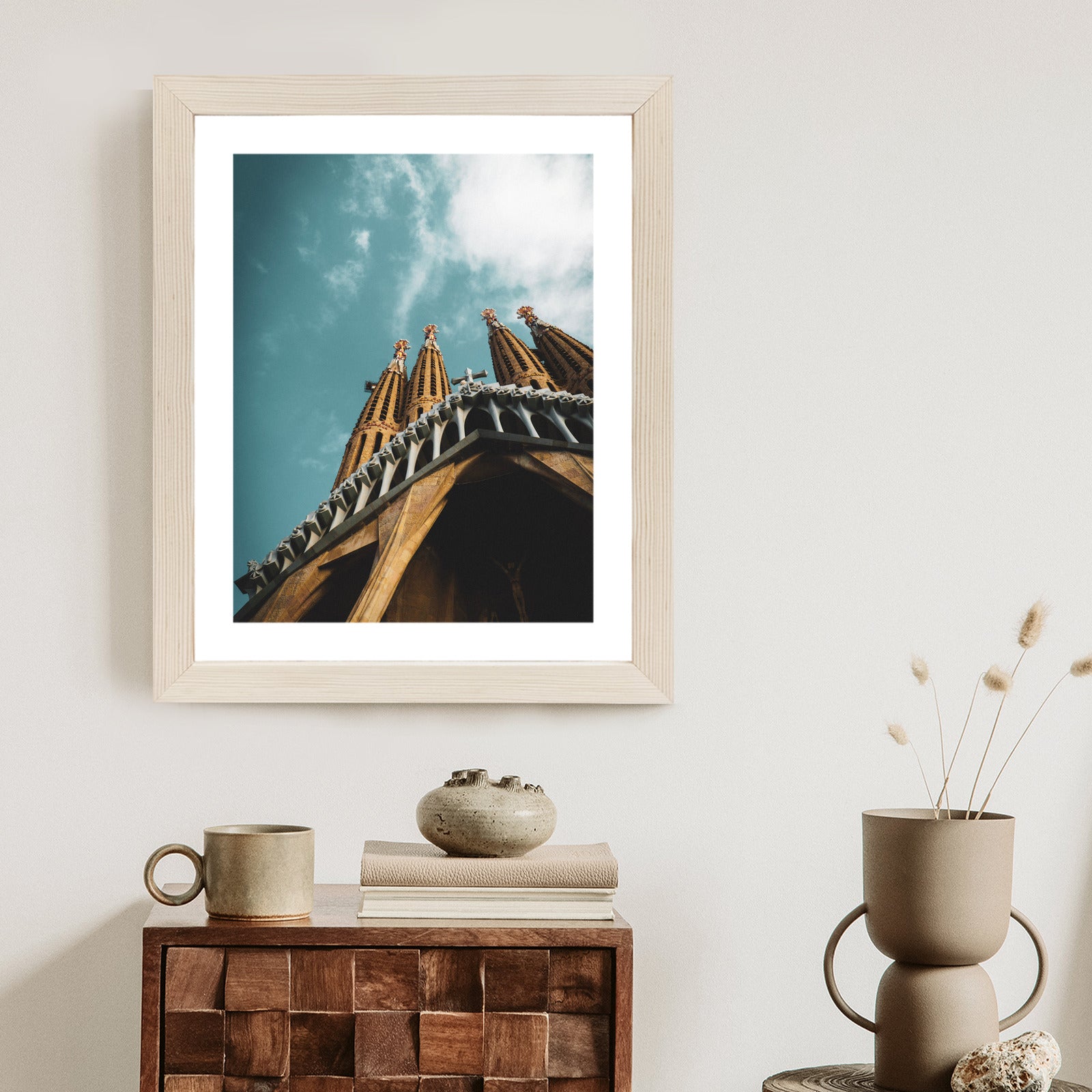 Plakat La Sagrada Familia Kościół W Barcelonie Rama Aluminiowa Kolor Czarny