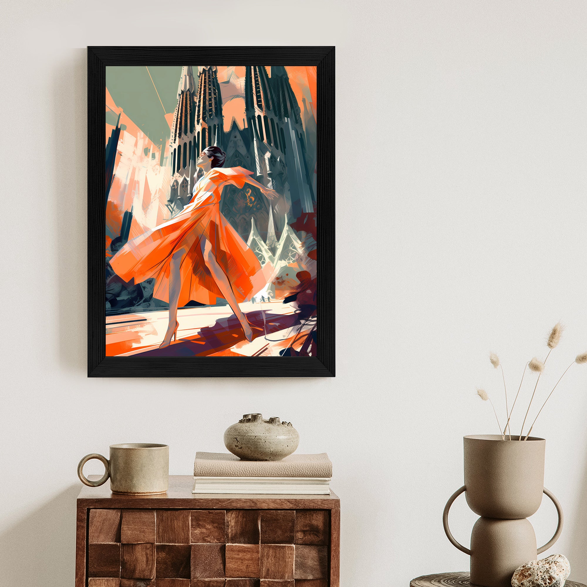 Plakat Taniec W Barcelonie Rama Aluminiowa Kolor Czarny