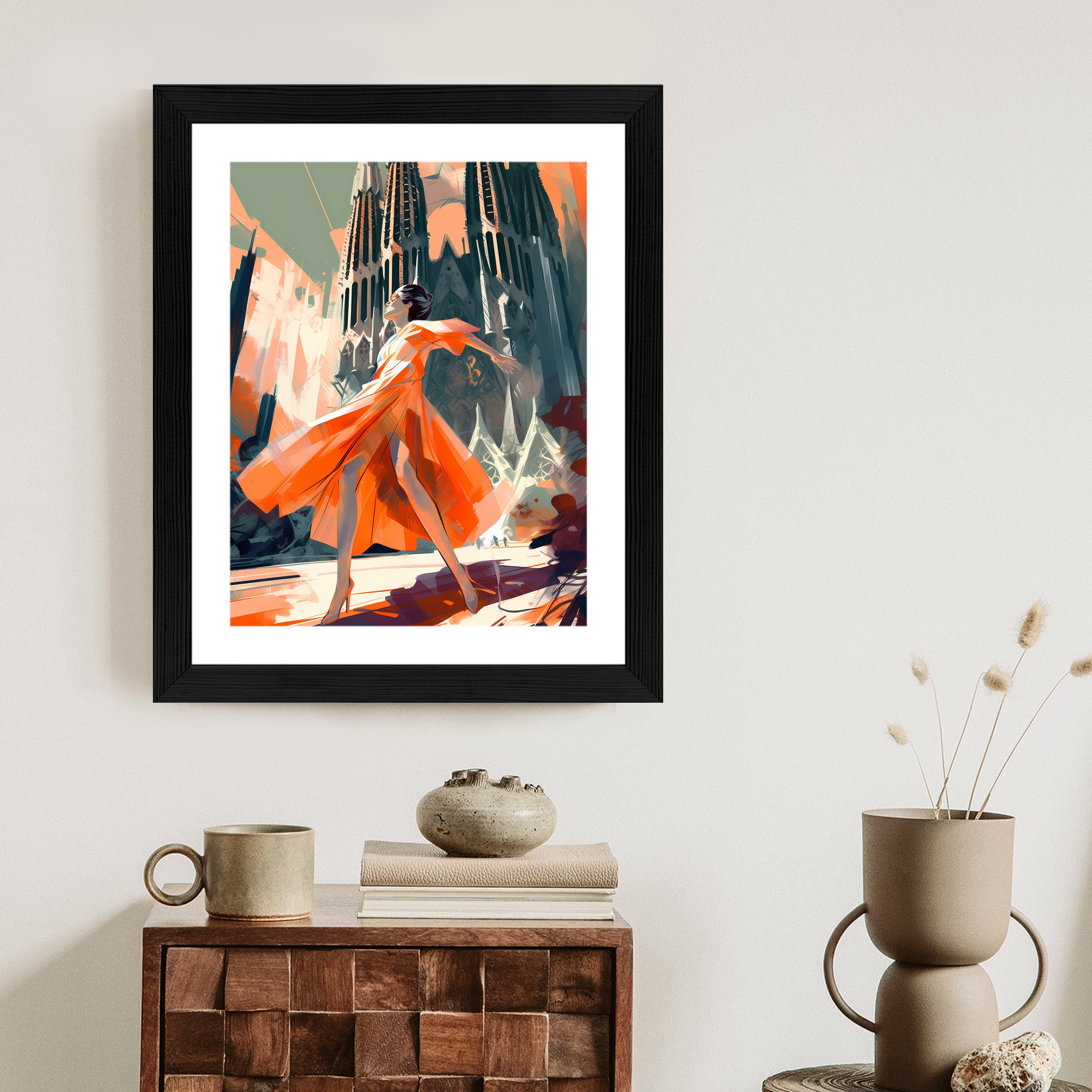 Plakat Taniec W Barcelonie Rama Aluminiowa Kolor Czarny