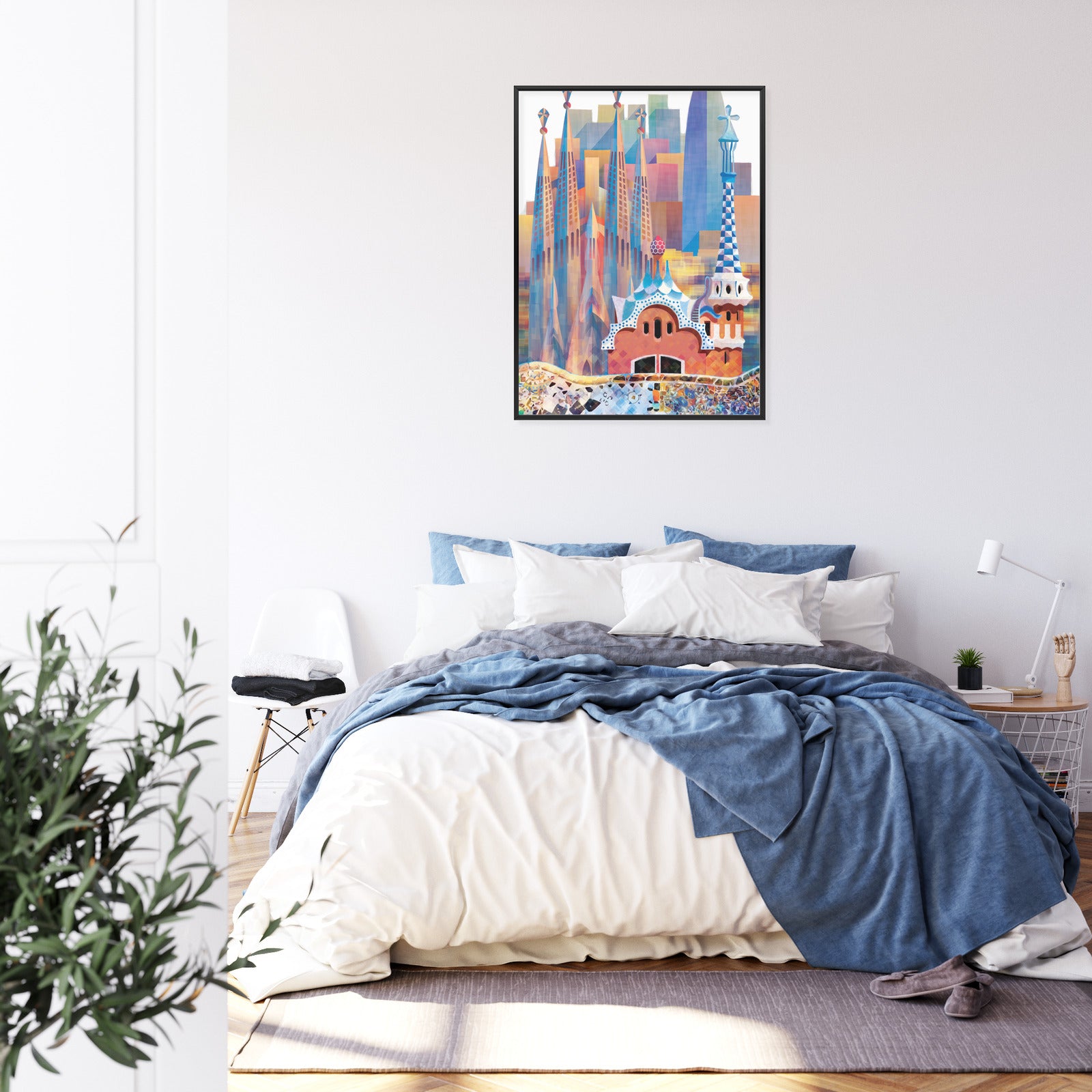 Plakat Słynna Architektura Barcelony Abstrakcja Rama Aluminiowa Kolor Czarny