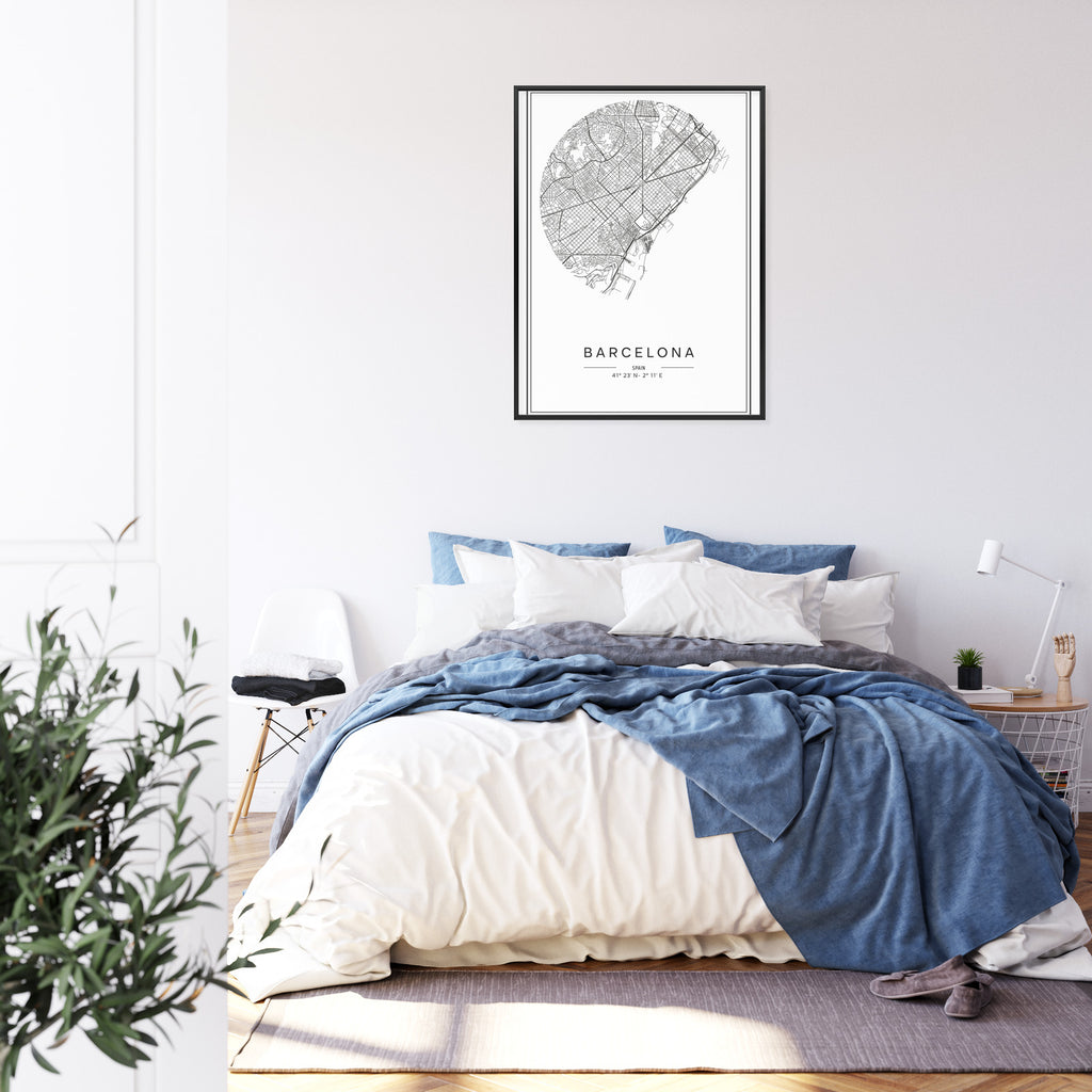 Plakat Minimalistyczna Mapa Miasta Barcelona