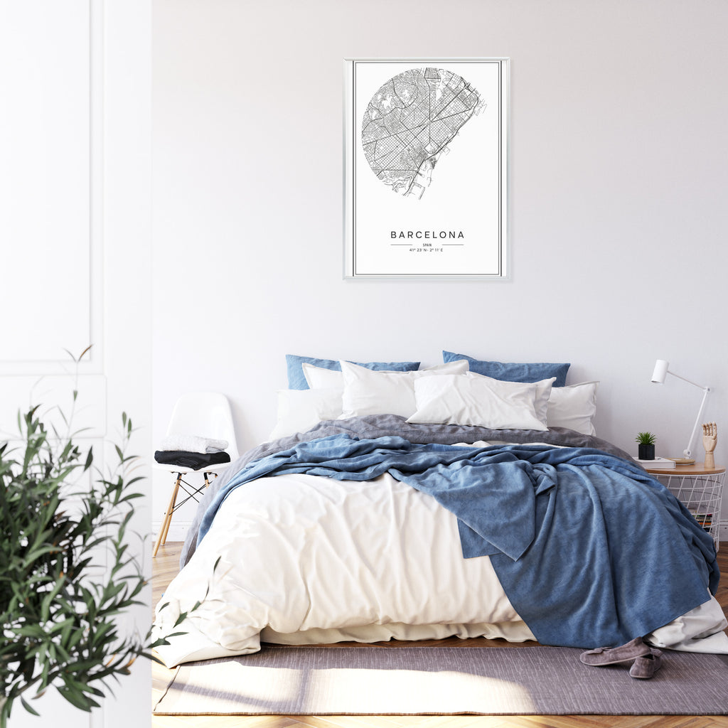 Plakat Minimalistyczna Mapa Miasta Barcelona