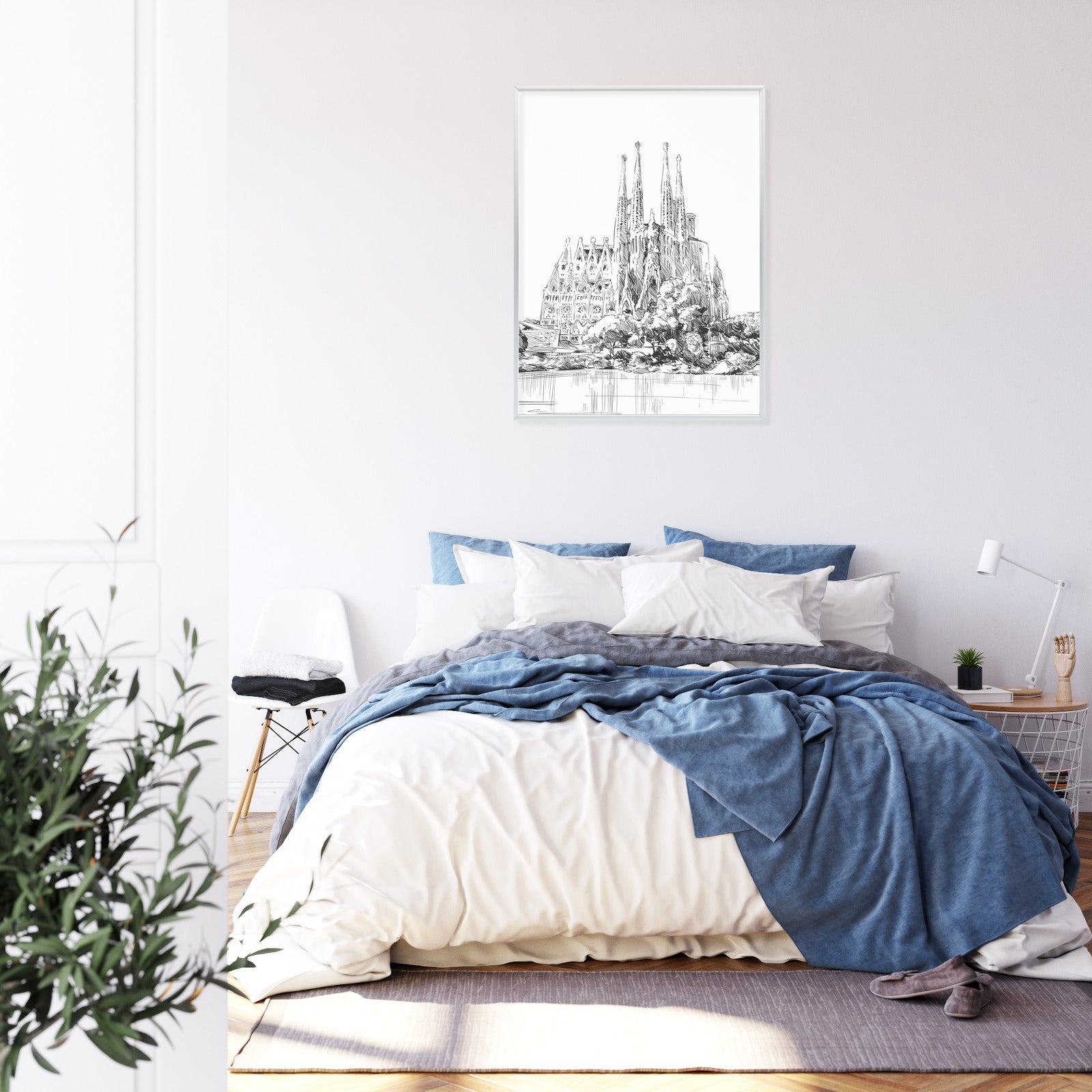 Plakat Bazylika Sagrada Familia Szkic Rama Aluminiowa Kolor Czarny