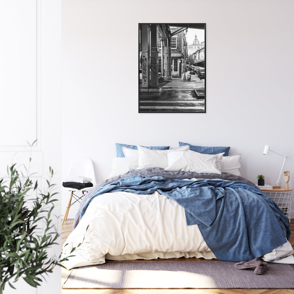 Plakat Czarno Biała Architektura Na Ulicy W Barcelonie Rama Aluminiowa Kolor Czarny