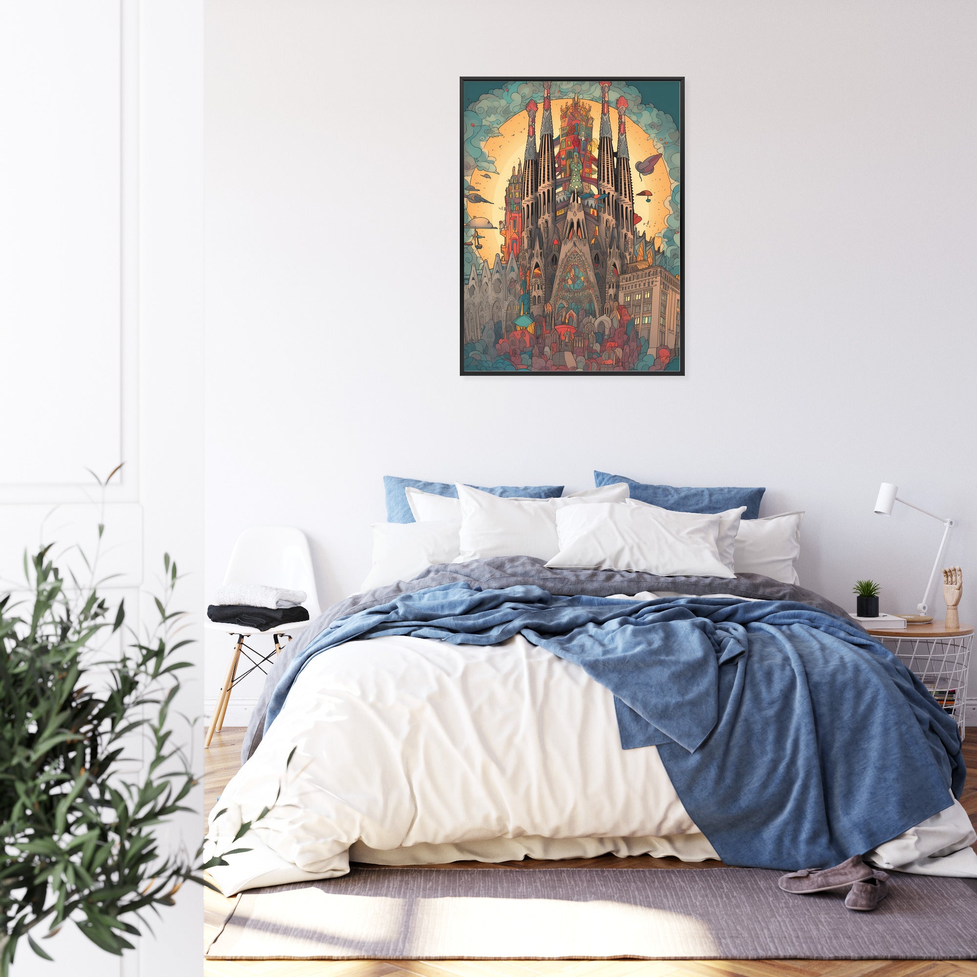Plakat Abstrakcyjna Koncepcja Kościoła Sagrada Familia Rama Aluminiowa Kolor Czarny