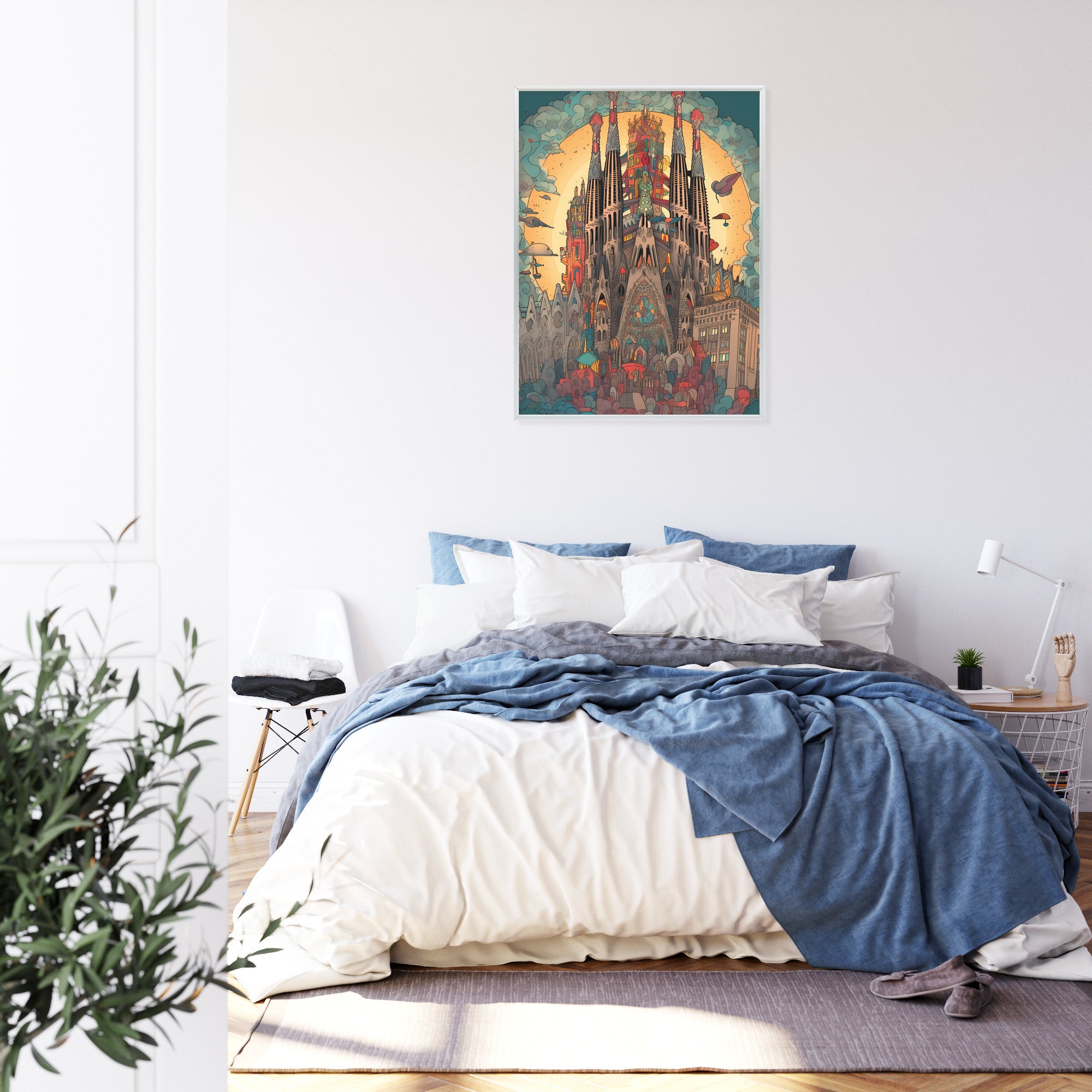 Plakat Abstrakcyjna Koncepcja Kościoła Sagrada Familia Rama Aluminiowa Kolor Czarny