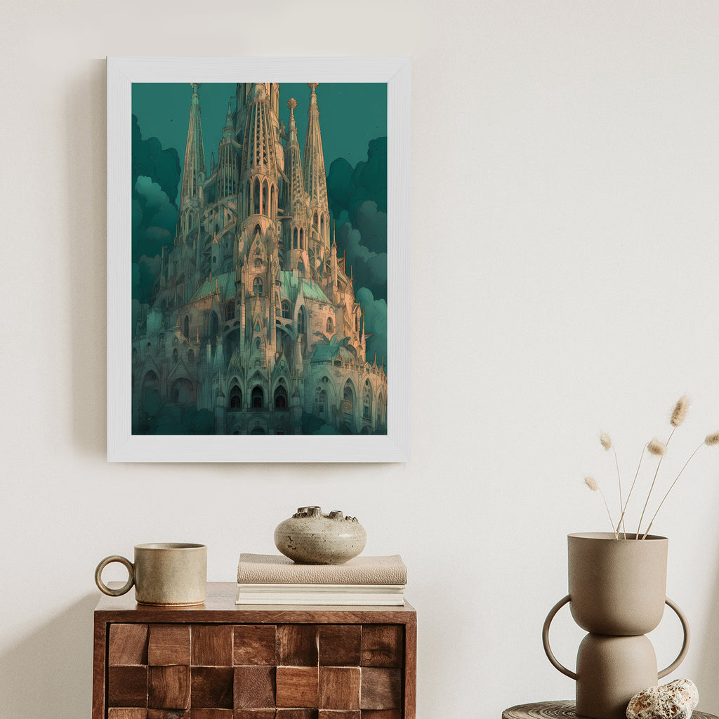 Plakat Sagrada Familia Secesyjny Kościół W Barcelonie Rama Aluminiowa Kolor Czarny