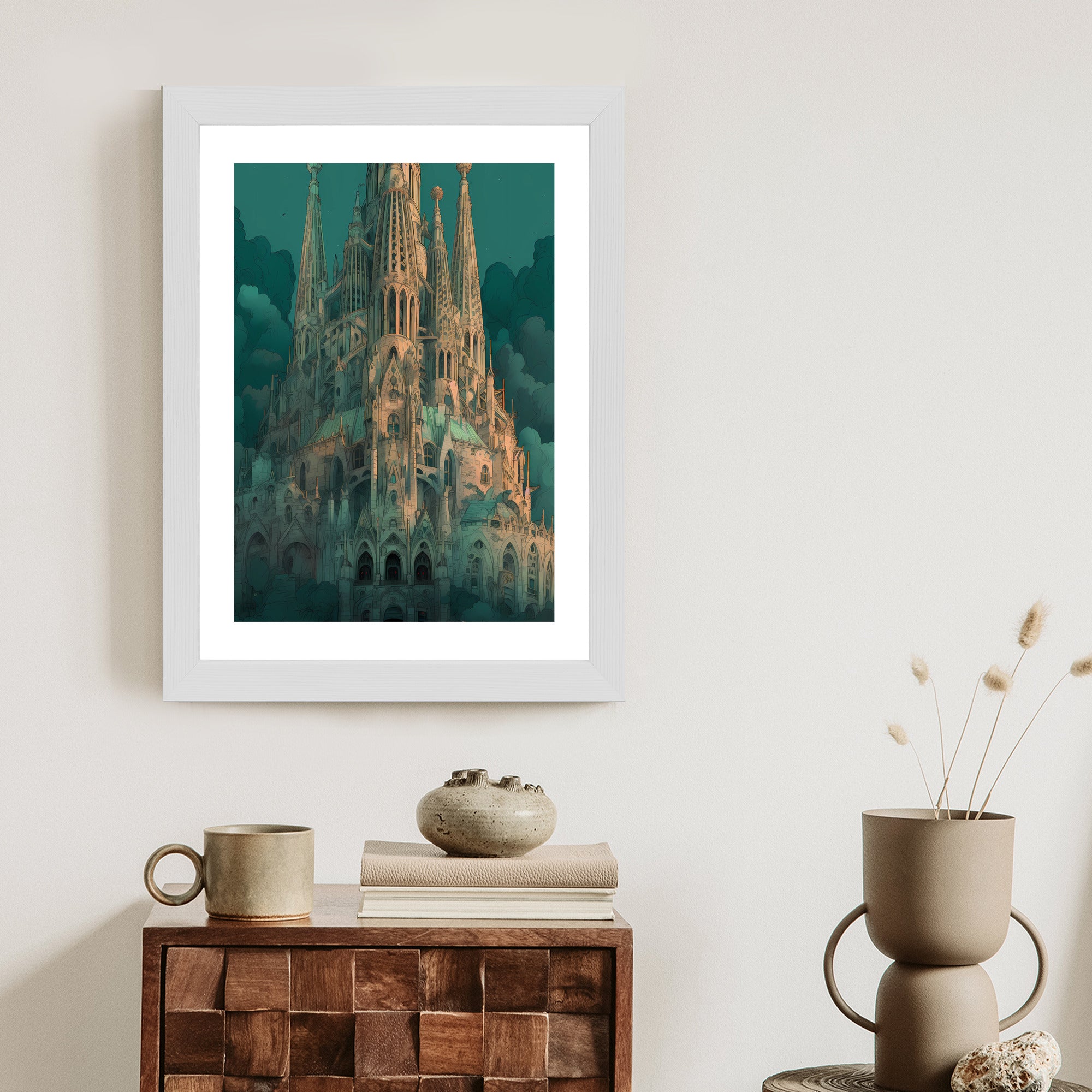 Plakat Sagrada Familia Secesyjny Kościół W Barcelonie Rama Aluminiowa Kolor Czarny