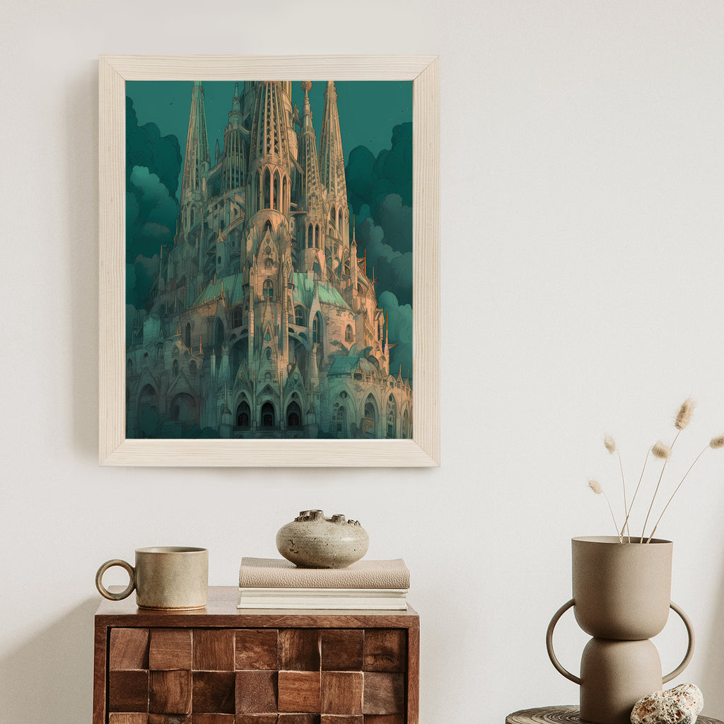 Plakat Sagrada Familia Secesyjny Kościół W Barcelonie Rama Aluminiowa Kolor Czarny