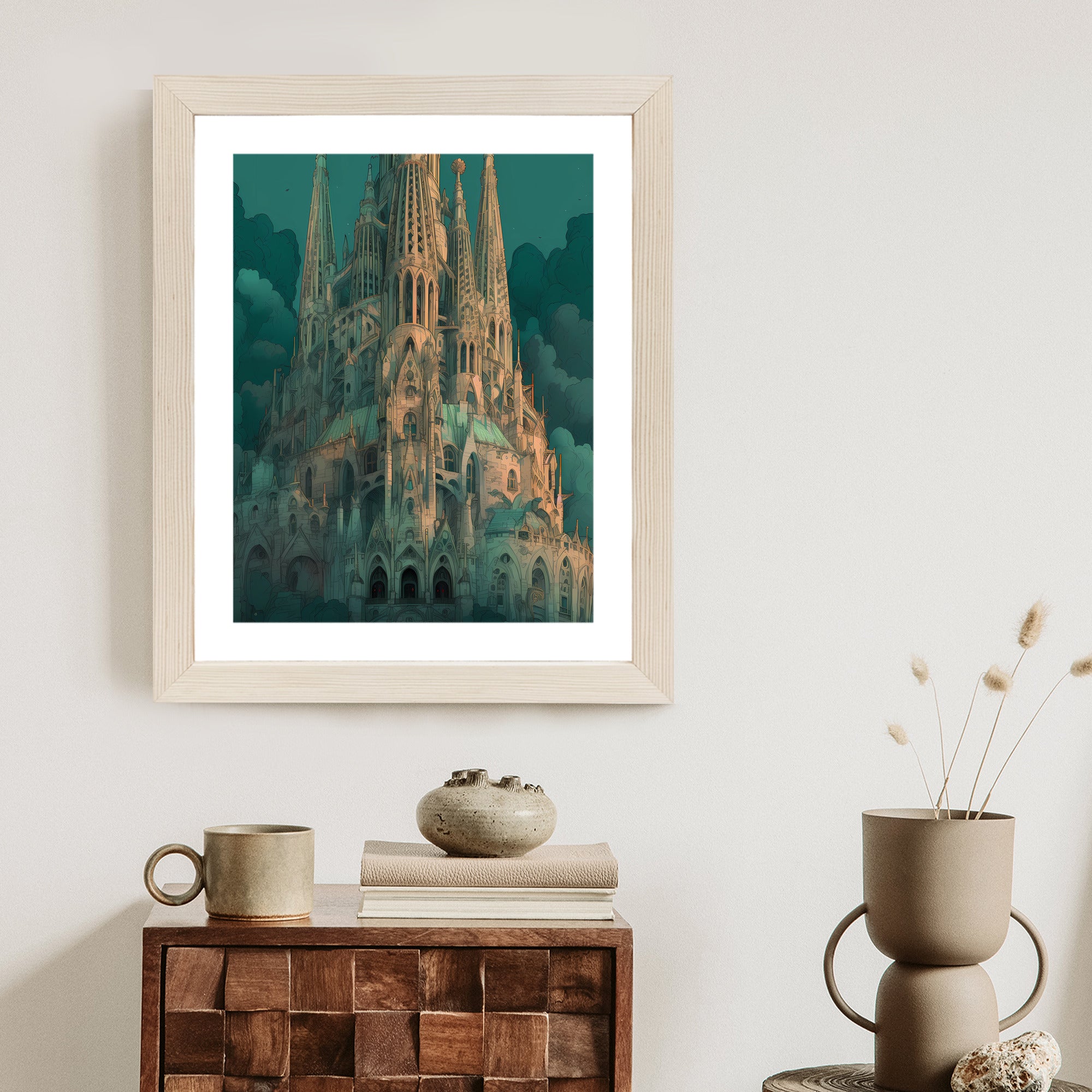 Plakat Sagrada Familia Secesyjny Kościół W Barcelonie Rama Aluminiowa Kolor Czarny