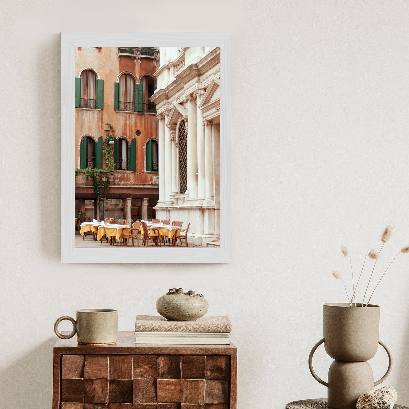 Plakat Kawiarnia Na Weneckim Placu Wśród Pięknej Architektury Rama Aluminiowa Kolor Czarny