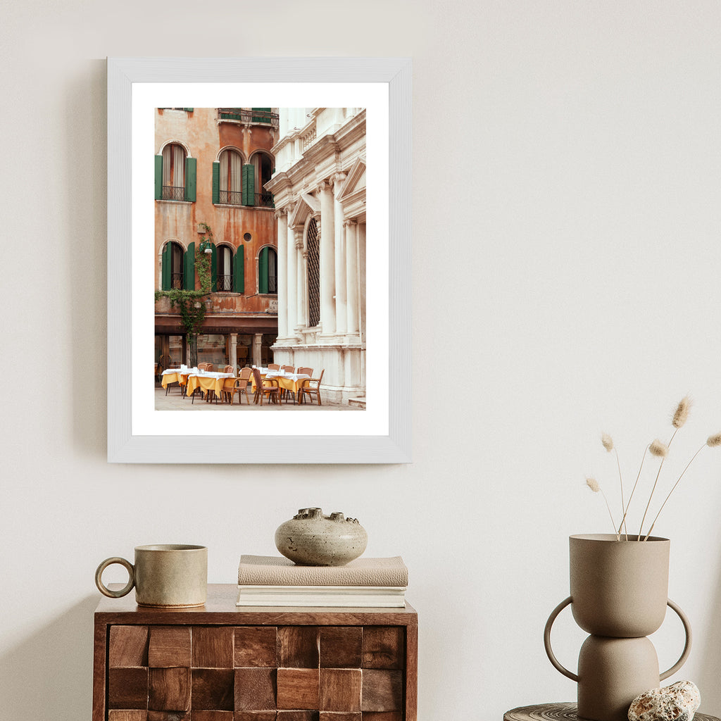 Plakat Kawiarnia Na Weneckim Placu Wśród Pięknej Architektury Rama Aluminiowa Kolor Czarny