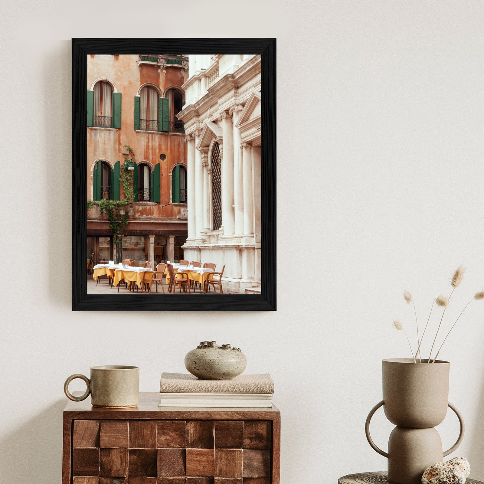 Plakat Kawiarnia Na Weneckim Placu Wśród Pięknej Architektury Rama Aluminiowa Kolor Czarny