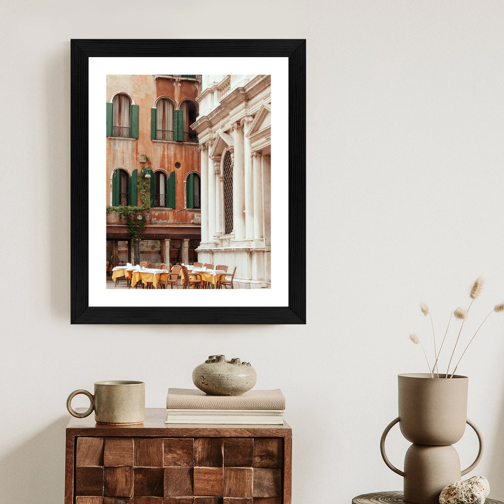 Plakat Kawiarnia Na Weneckim Placu Wśród Pięknej Architektury Rama Aluminiowa Kolor Czarny