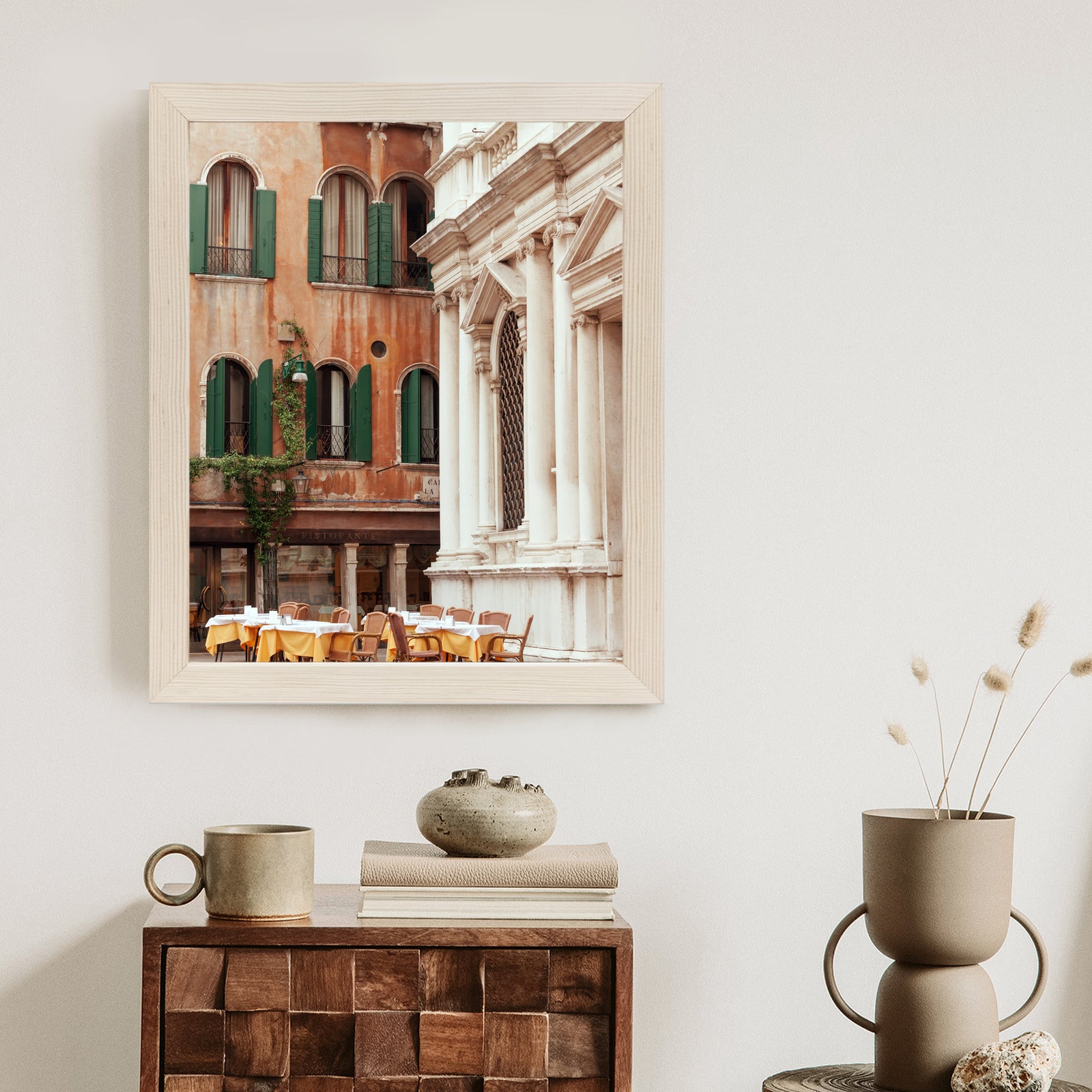 Plakat Kawiarnia Na Weneckim Placu Wśród Pięknej Architektury Rama Aluminiowa Kolor Czarny