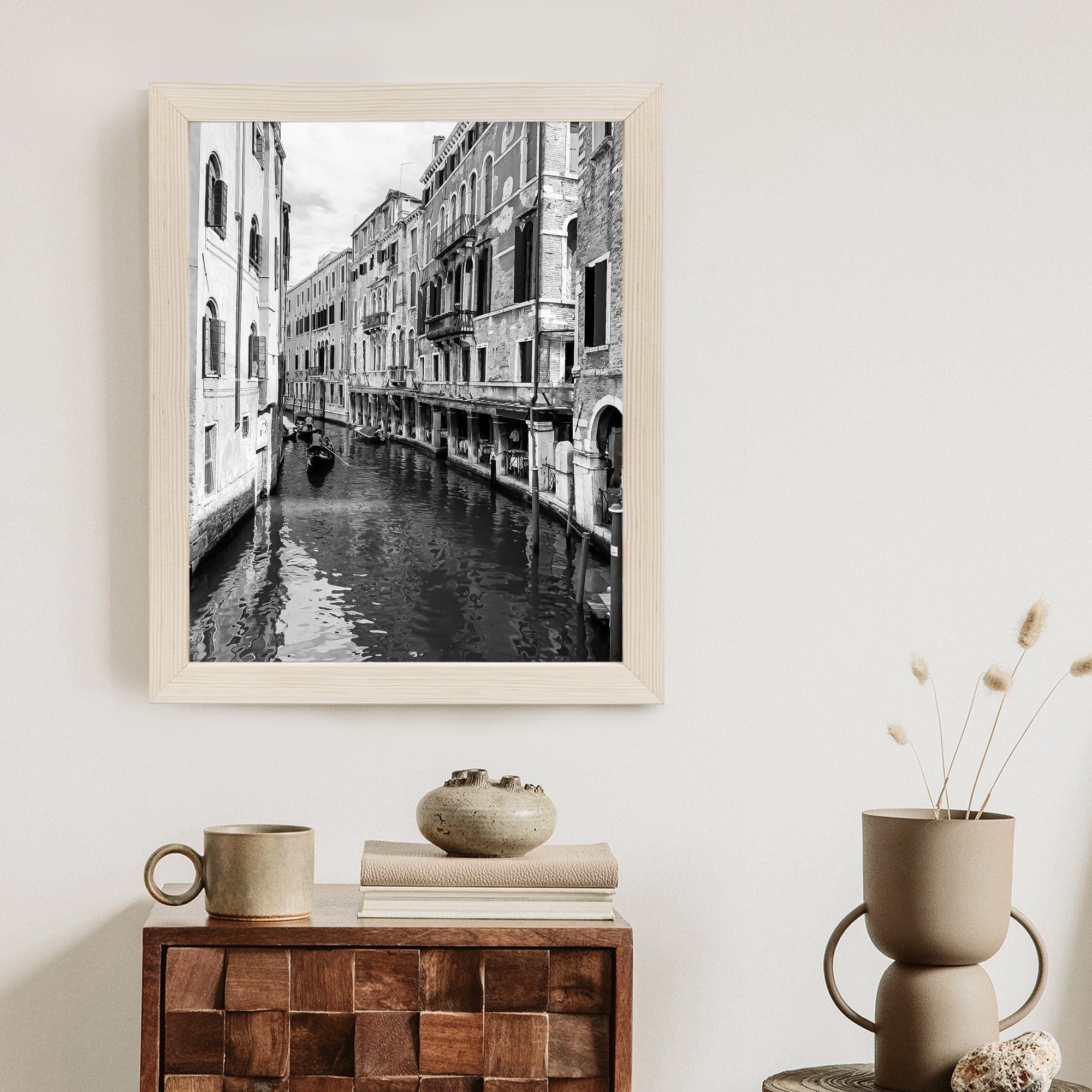 Plakat Kanał W Wenecji W Czerni I Bieli Rama Aluminiowa Kolor Czarny