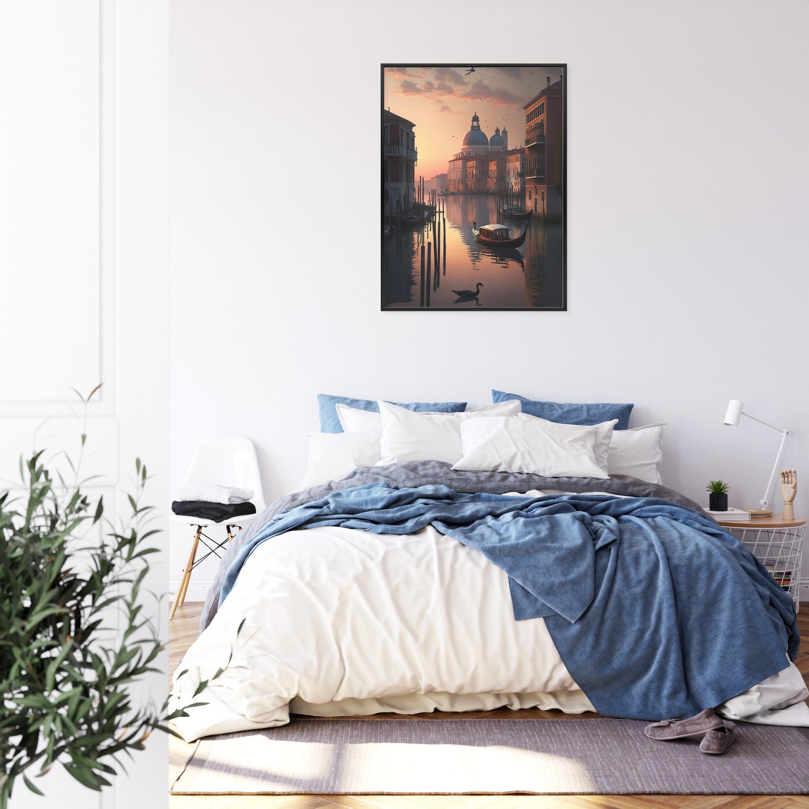 Plakat Zachód Słońca W Wenecji Rama Aluminiowa Kolor Czarny