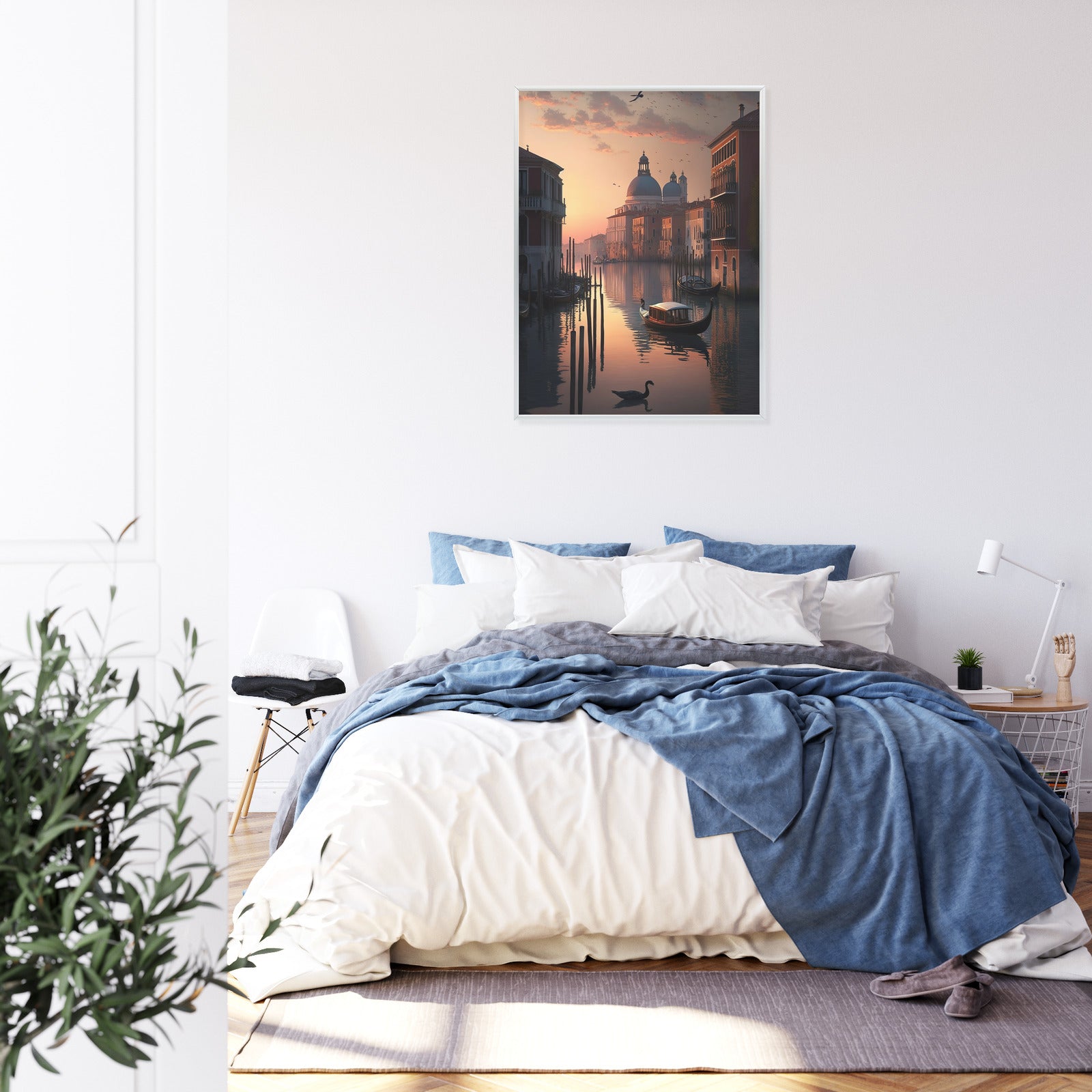 Plakat Zachód Słońca W Wenecji Rama Aluminiowa Kolor Czarny