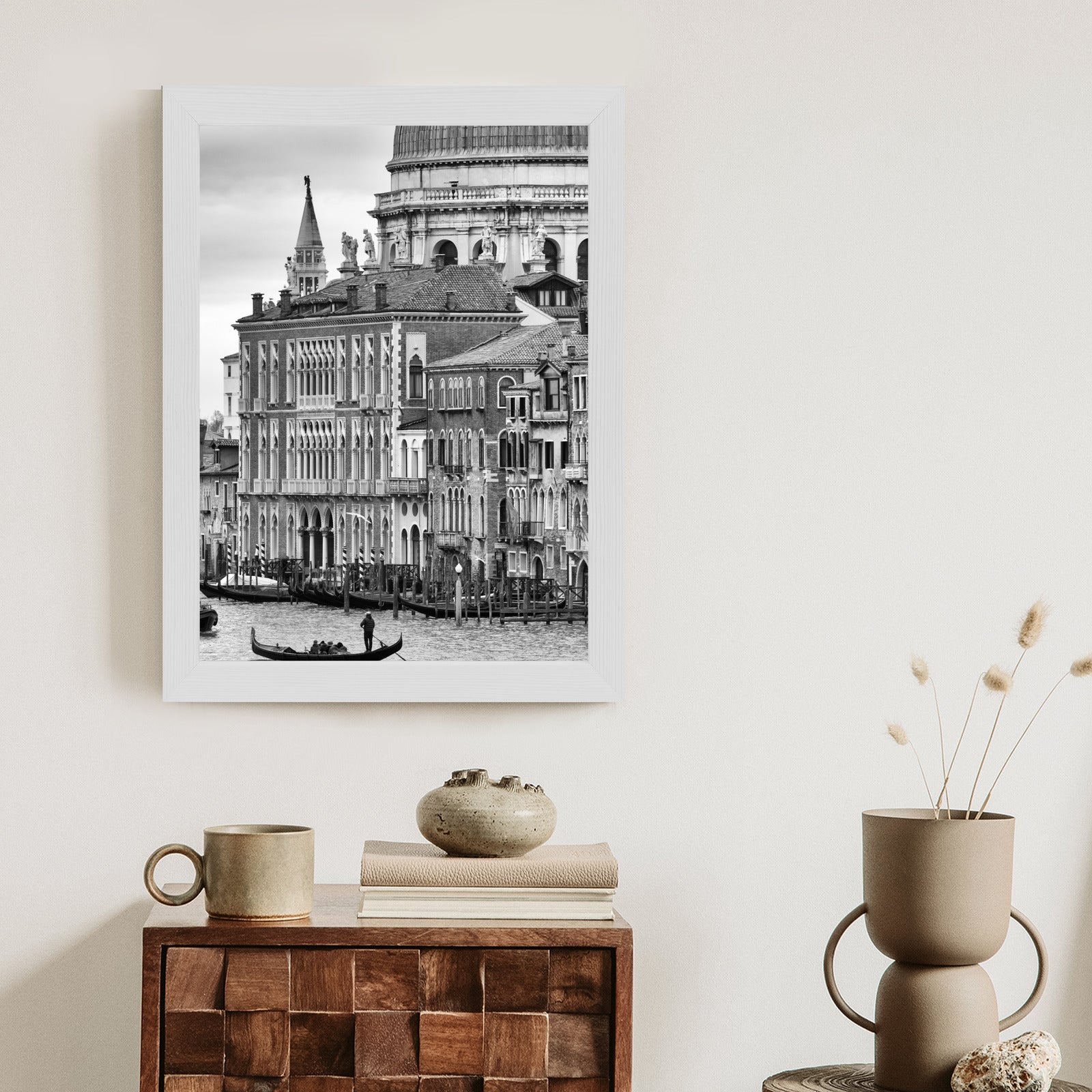 Plakat Czarno Biała Gondola Na Canale Grande