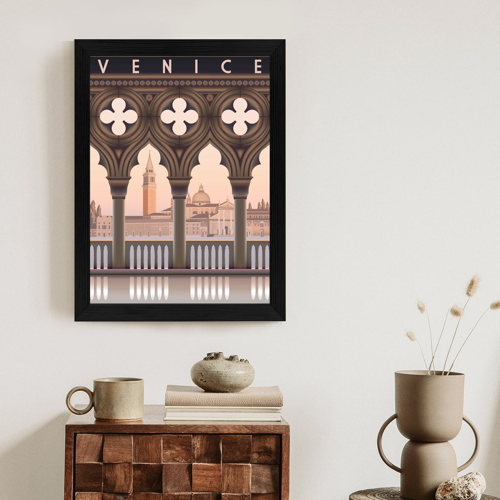 Plakat Wczesny Poranek W Wenecji Rama Aluminiowa Kolor Czarny