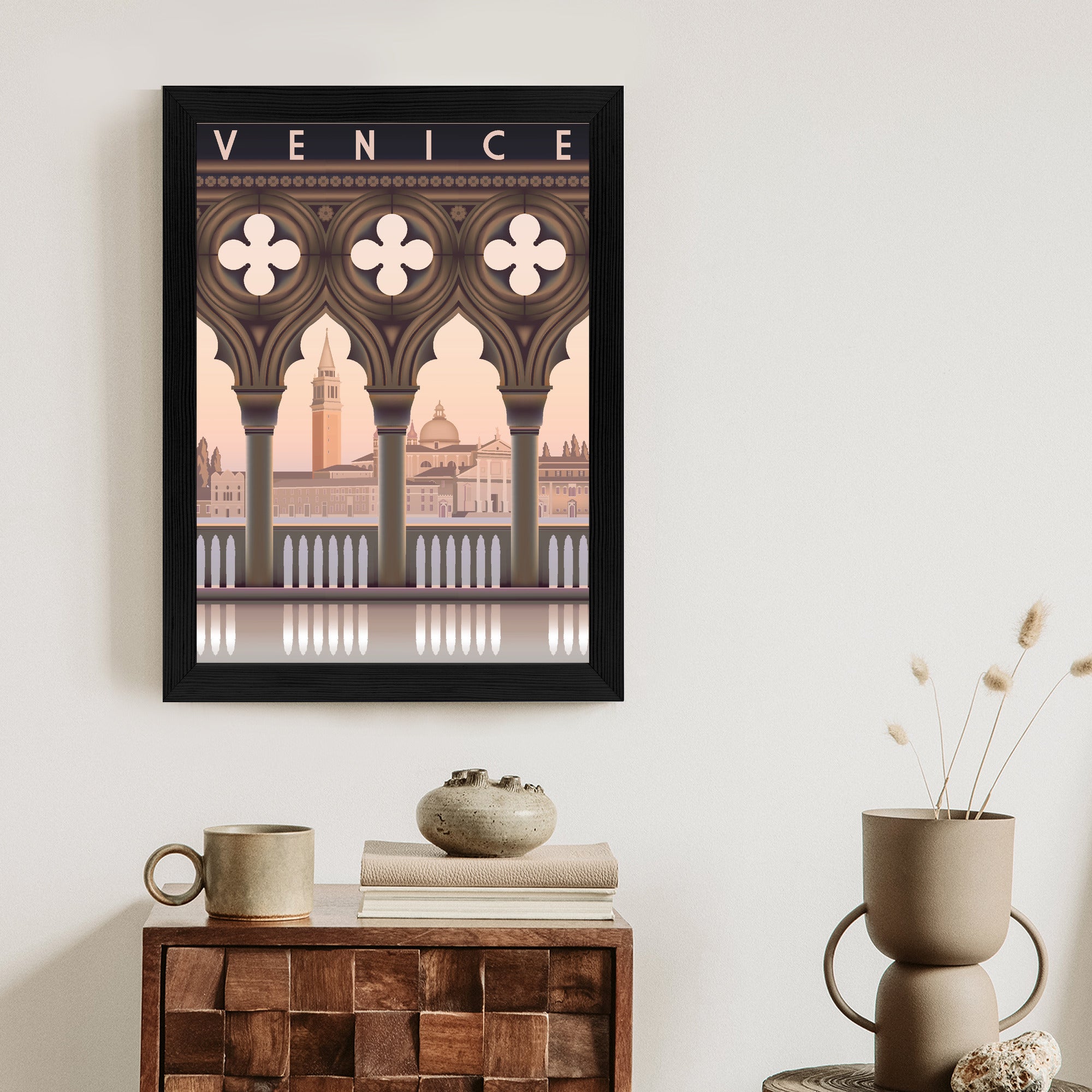 Plakat Wczesny Poranek W Wenecji Rama Aluminiowa Kolor Czarny